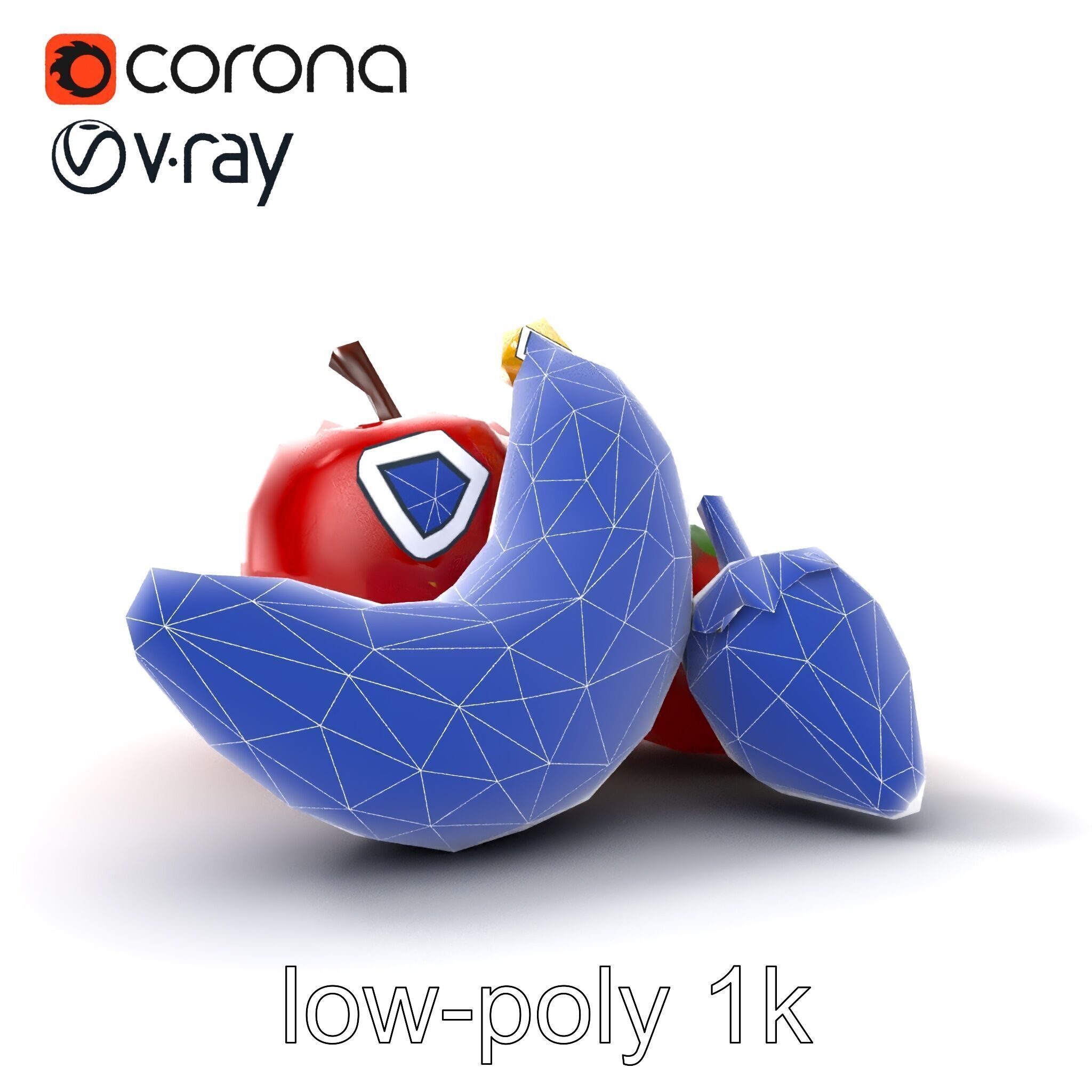 Fruit Shaped Plushie Toys Model Pack Low-poly 3D model_30