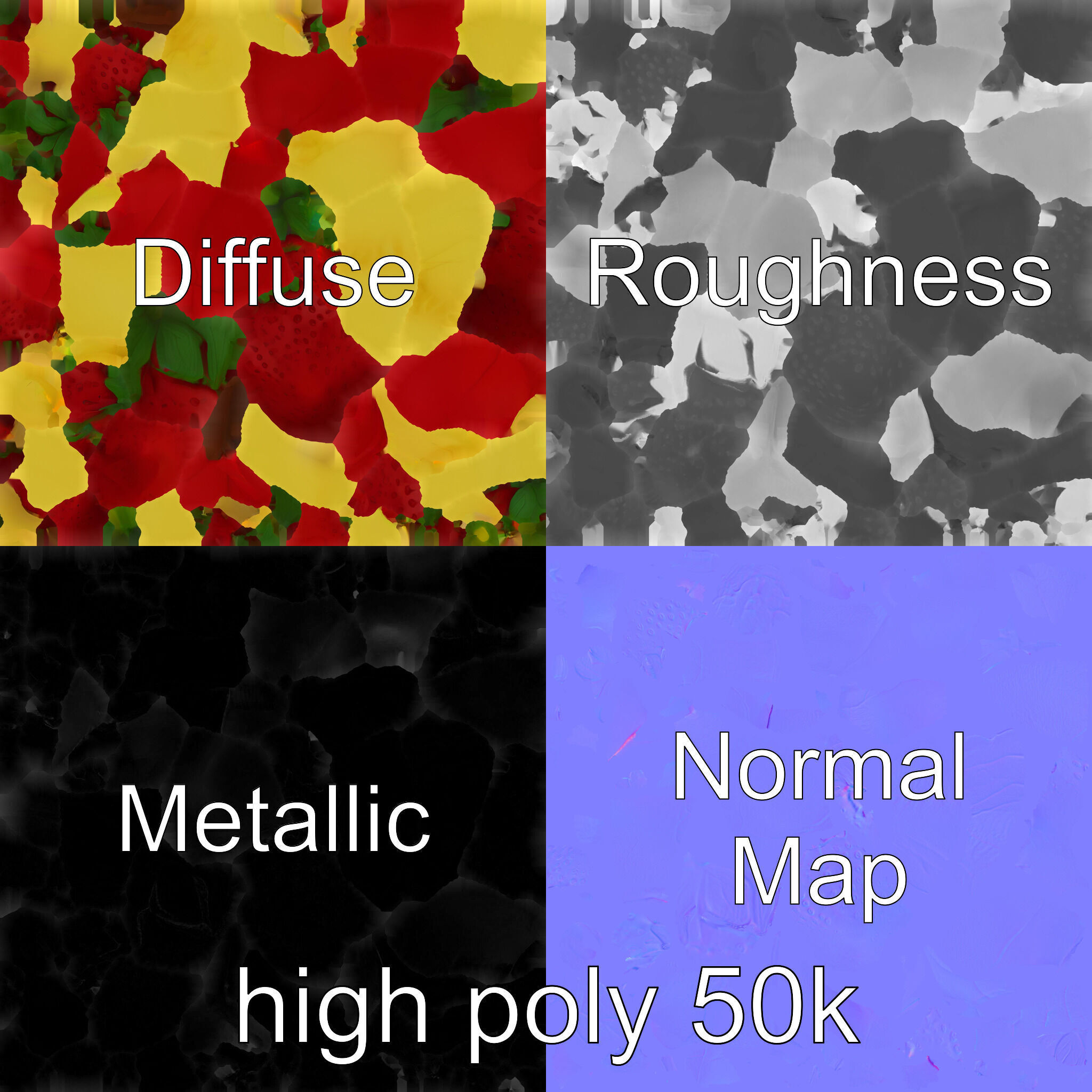 Fruit Shaped Plushie Toys Model Pack Low-poly 3D model_3