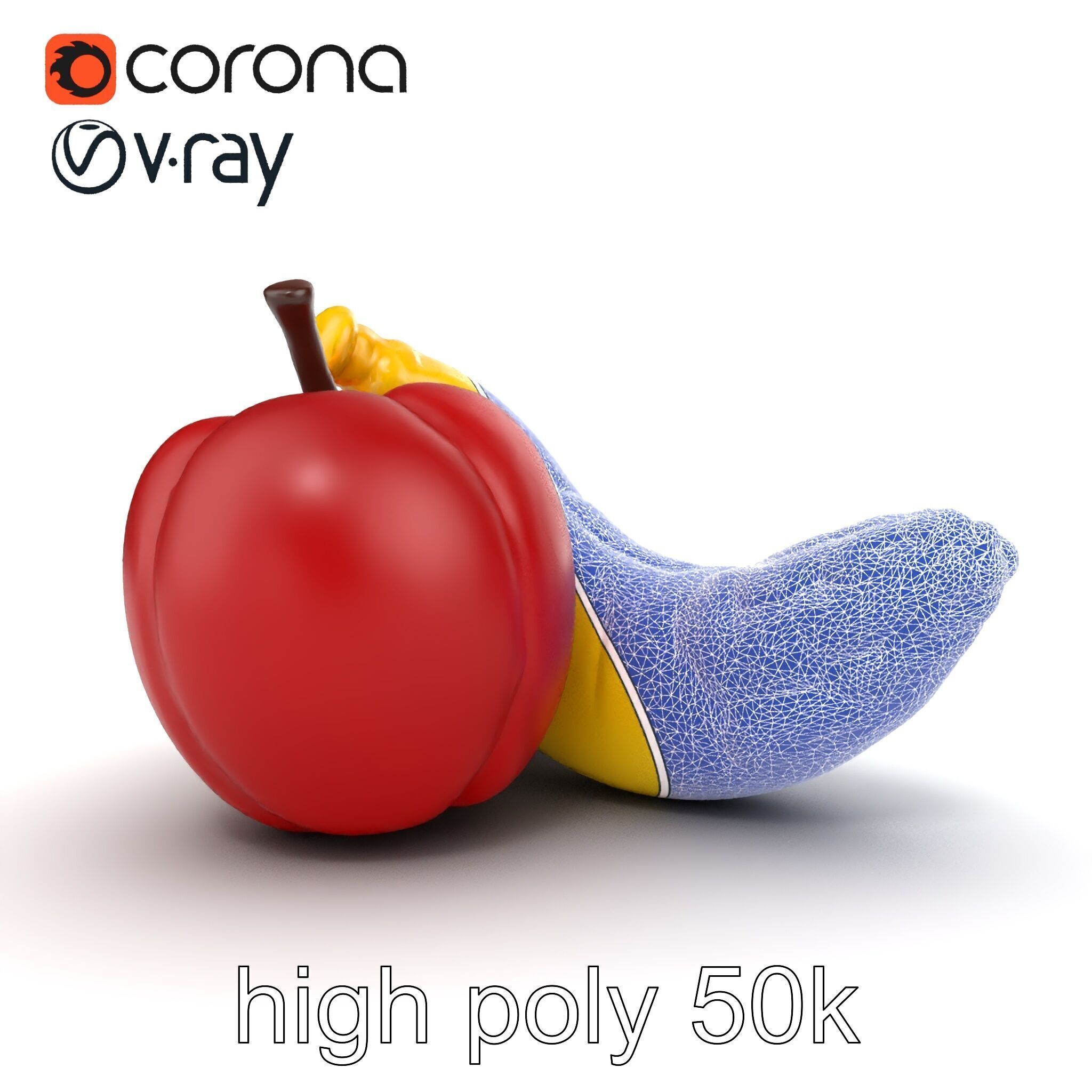 Fruit Shaped Plushie Toys Model Pack Low-poly 3D model_16