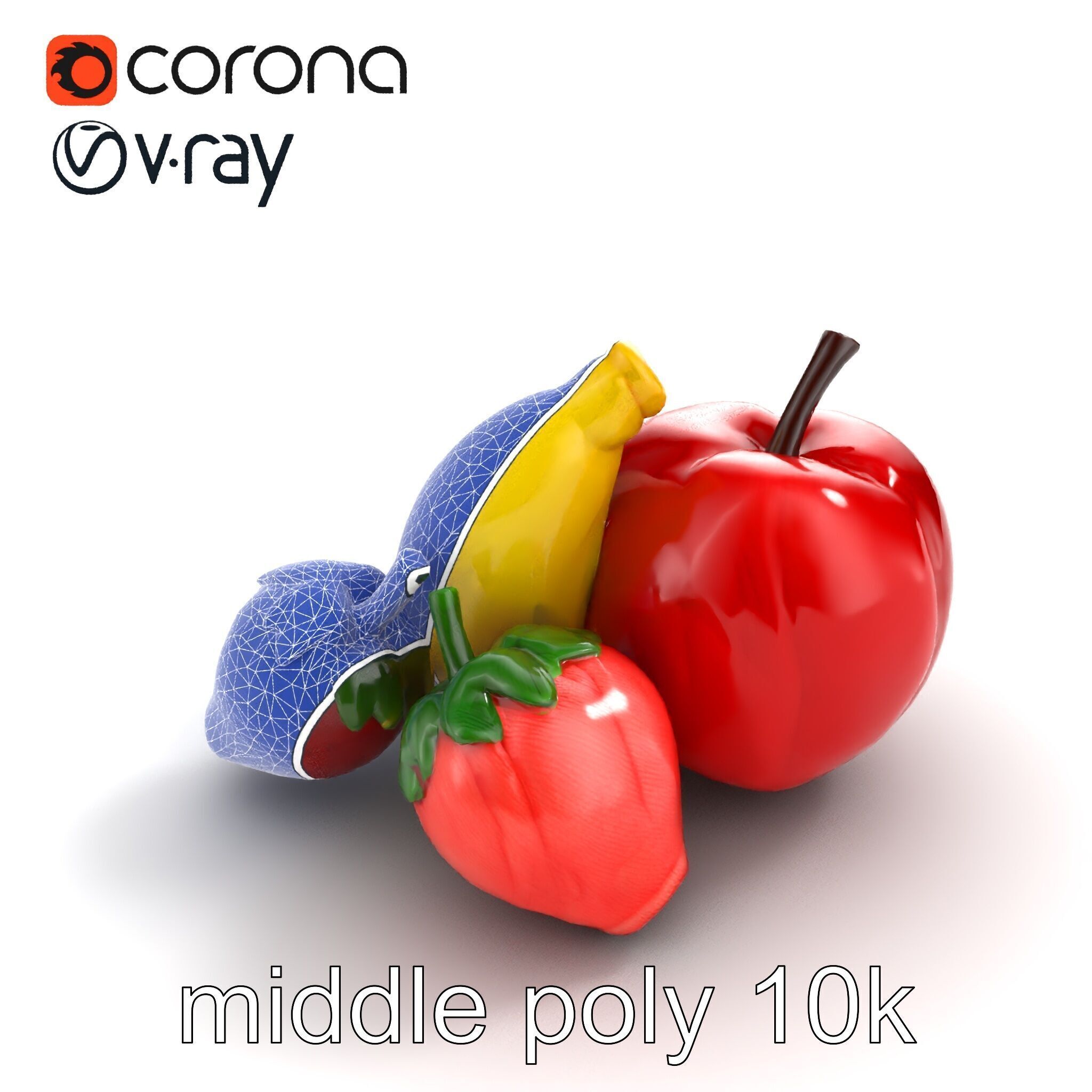 Fruit Shaped Plushie Toys Model Pack Low-poly 3D model_15