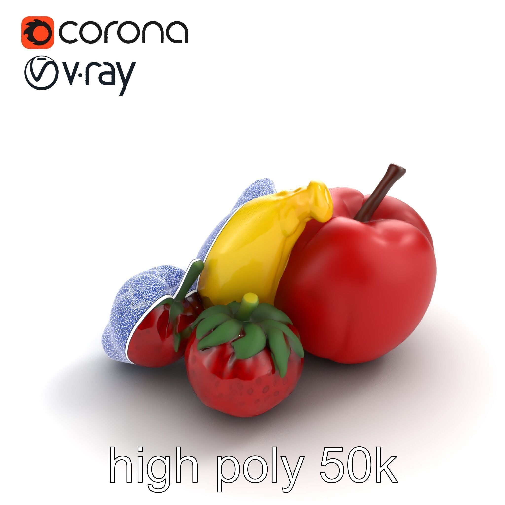 Fruit Shaped Plushie Toys Model Pack Low-poly 3D model_31