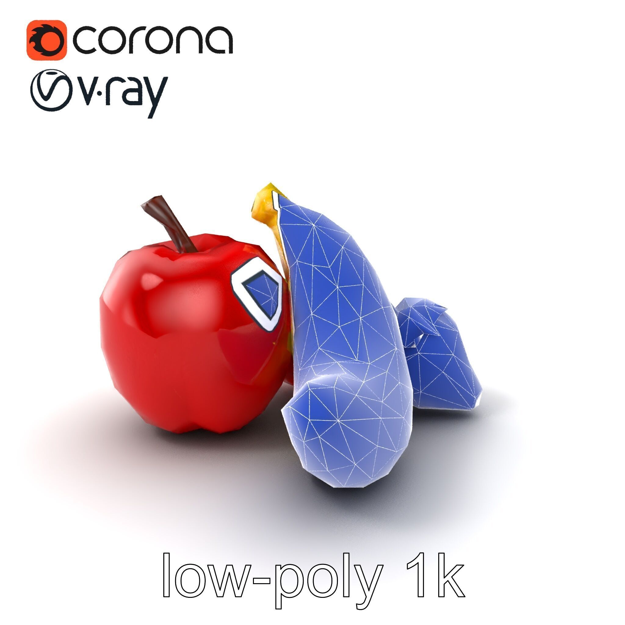 Fruit Shaped Plushie Toys Model Pack Low-poly 3D model_7
