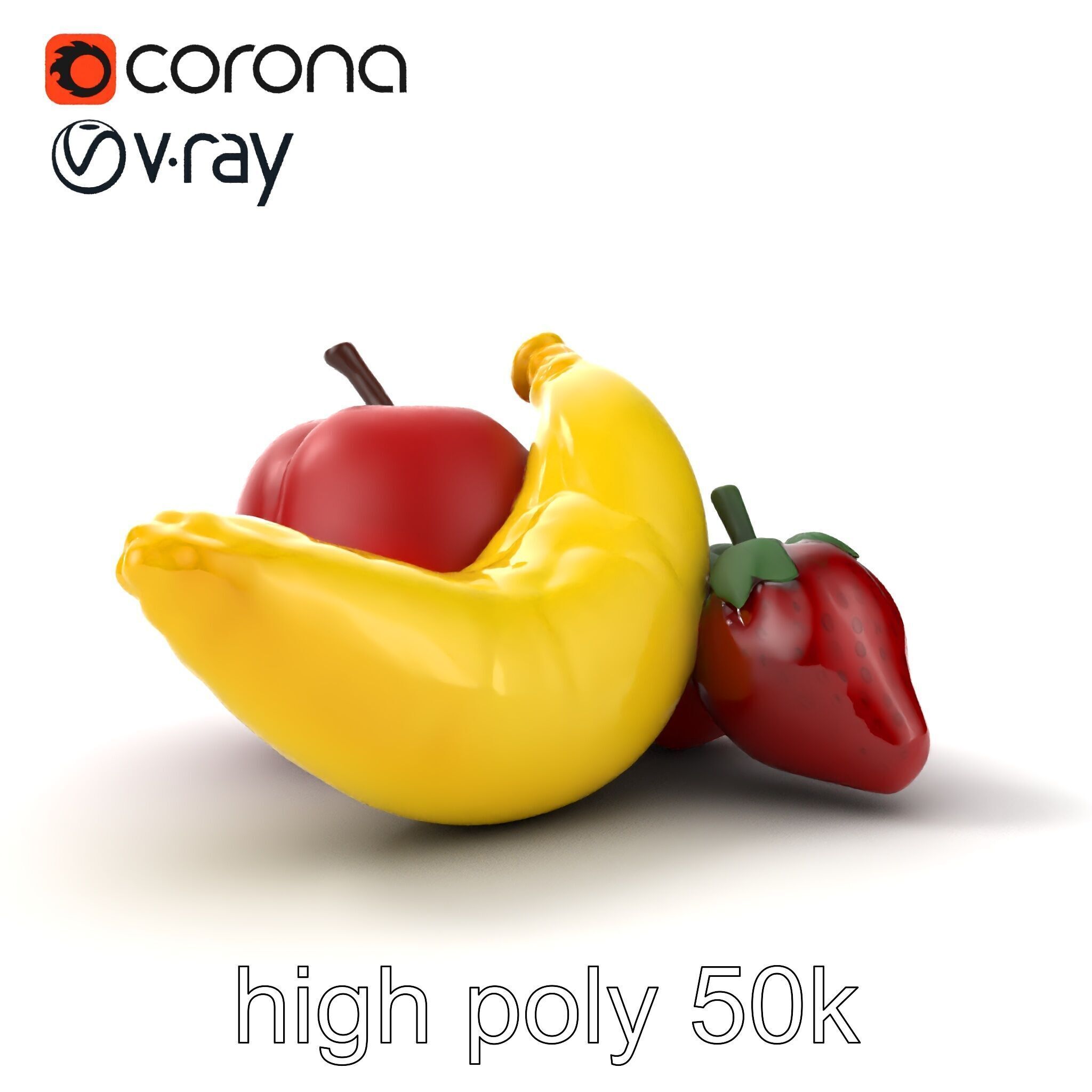 Fruit Shaped Plushie Toys Model Pack Low-poly 3D model_18