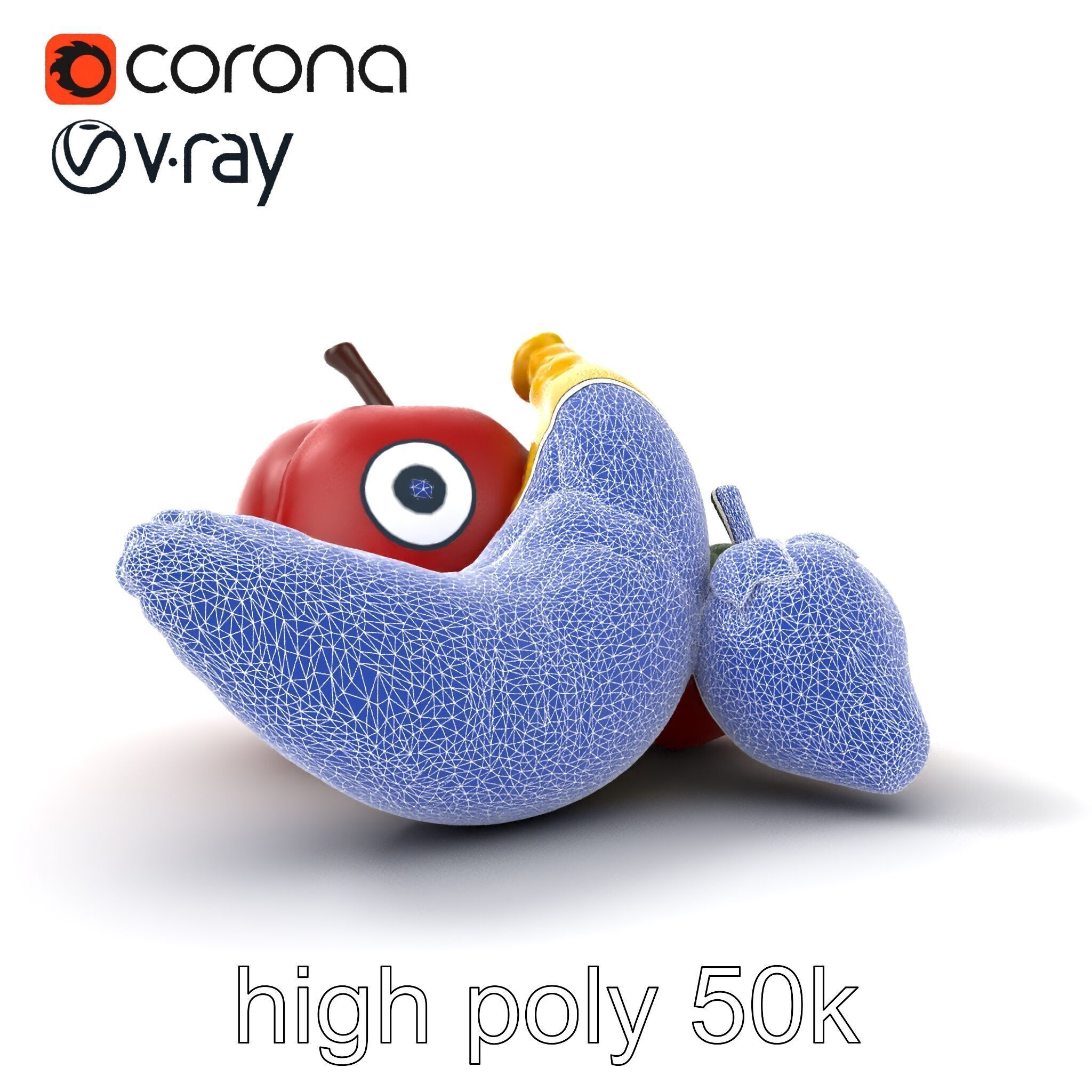 Fruit Shaped Plushie Toys Model Pack Low-poly 3D model_28