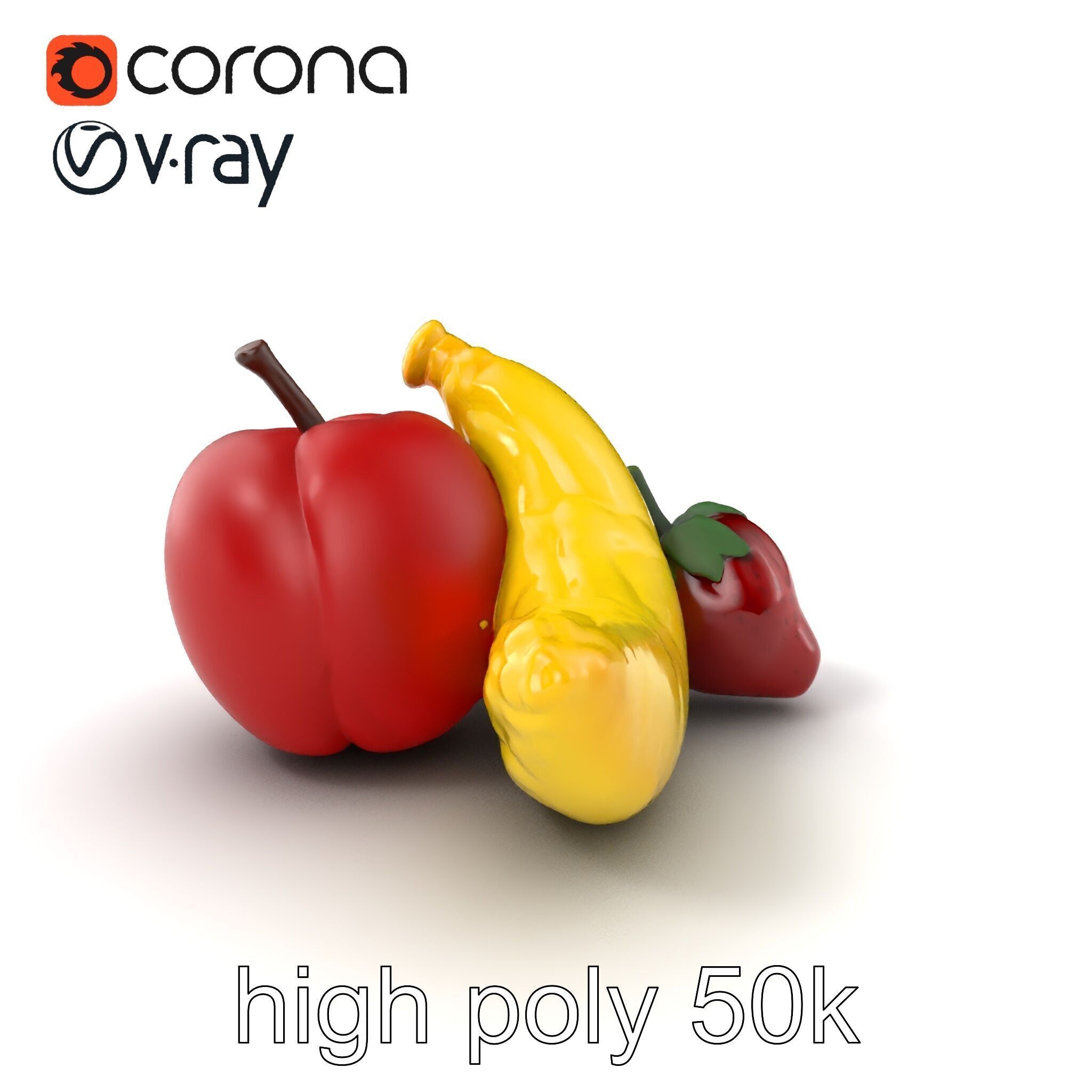 Fruit Shaped Plushie Toys Model Pack Low-poly 3D model_2