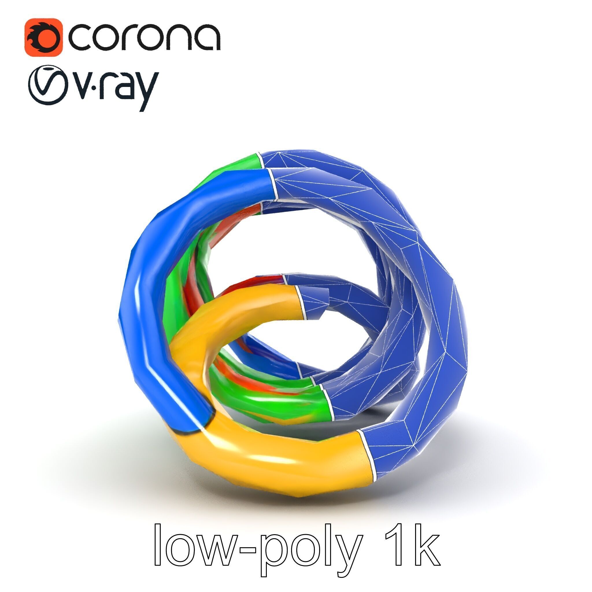 Rainbow Stackable Toy Ring Set model pack Low-poly 3D model_17