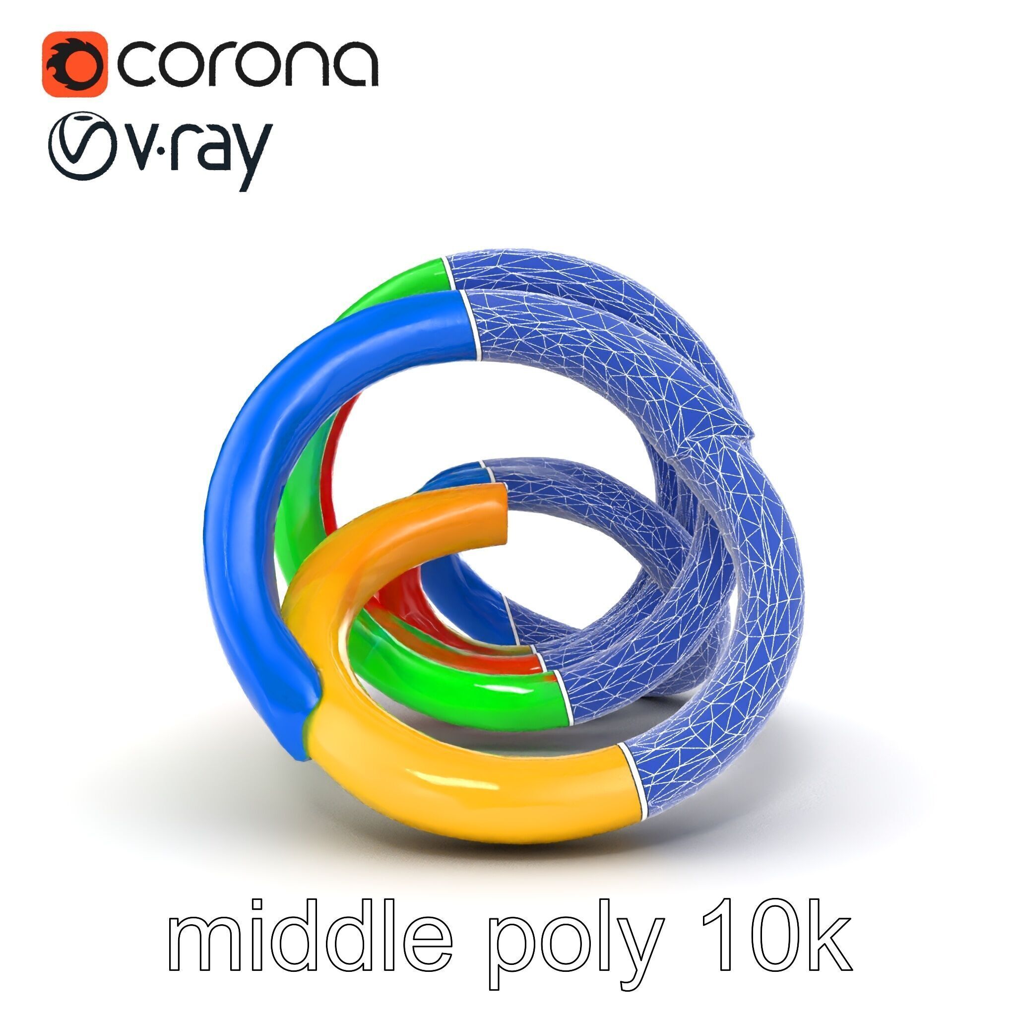Rainbow Stackable Toy Ring Set model pack Low-poly 3D model_32