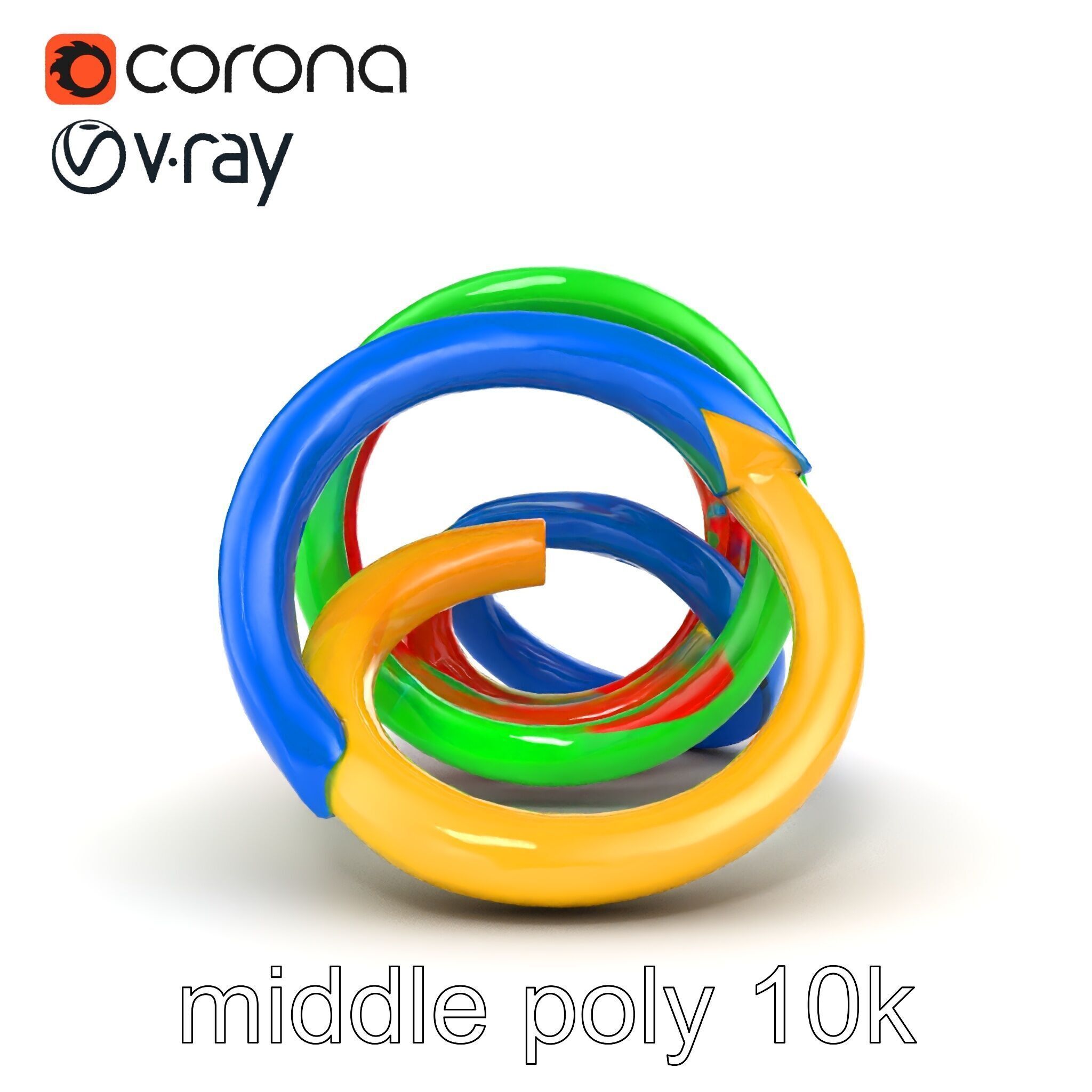 Rainbow Stackable Toy Ring Set model pack Low-poly 3D model_20