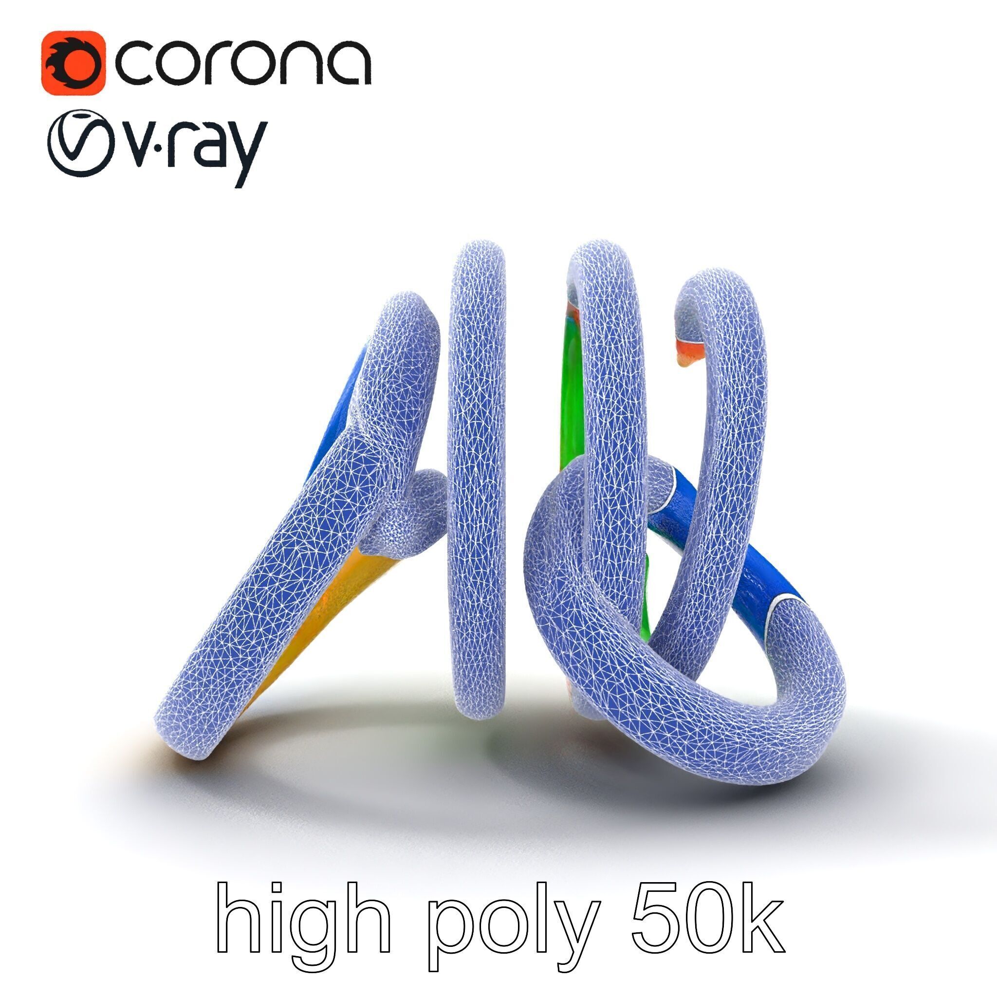 Rainbow Stackable Toy Ring Set model pack Low-poly 3D model_29