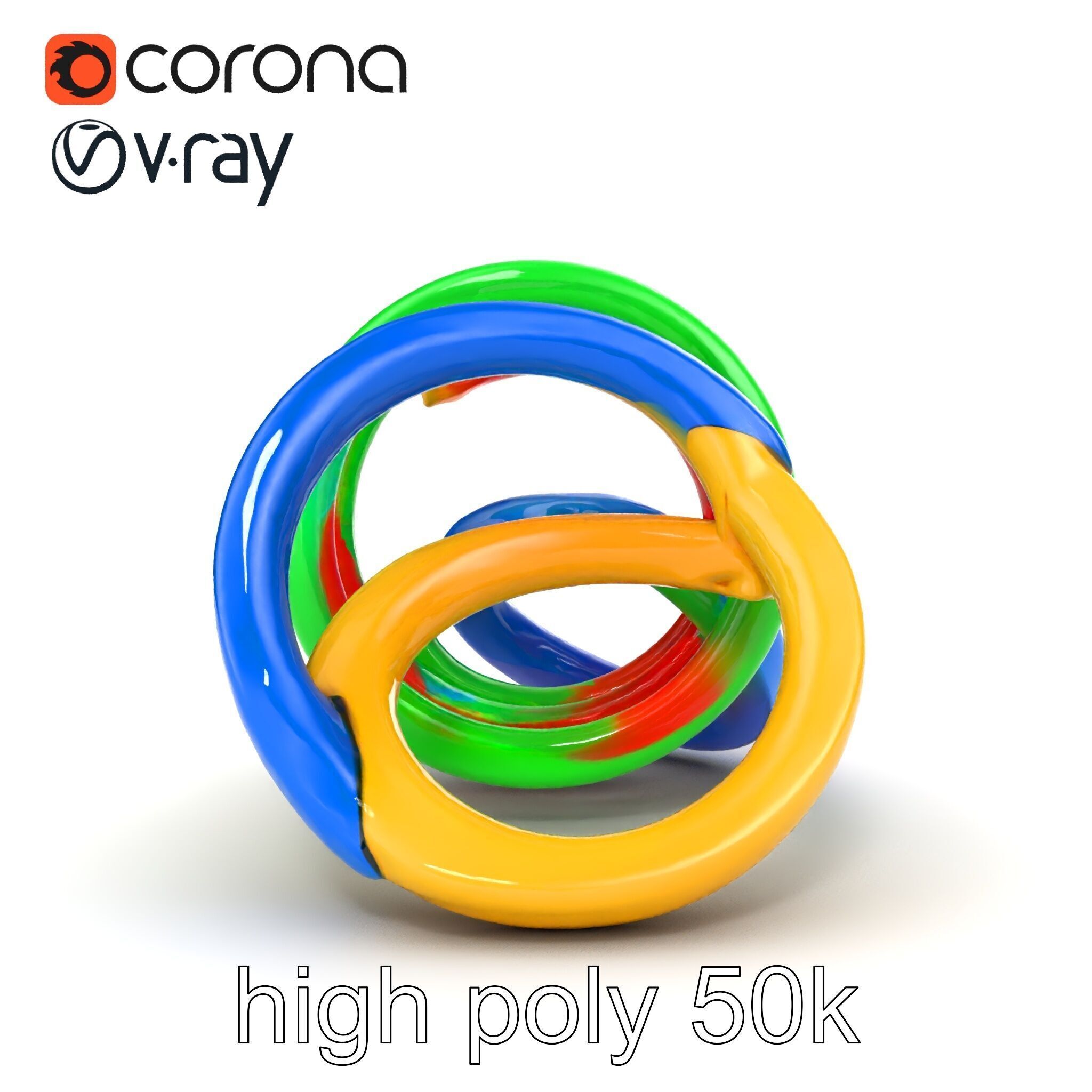 Rainbow Stackable Toy Ring Set model pack Low-poly 3D model_30