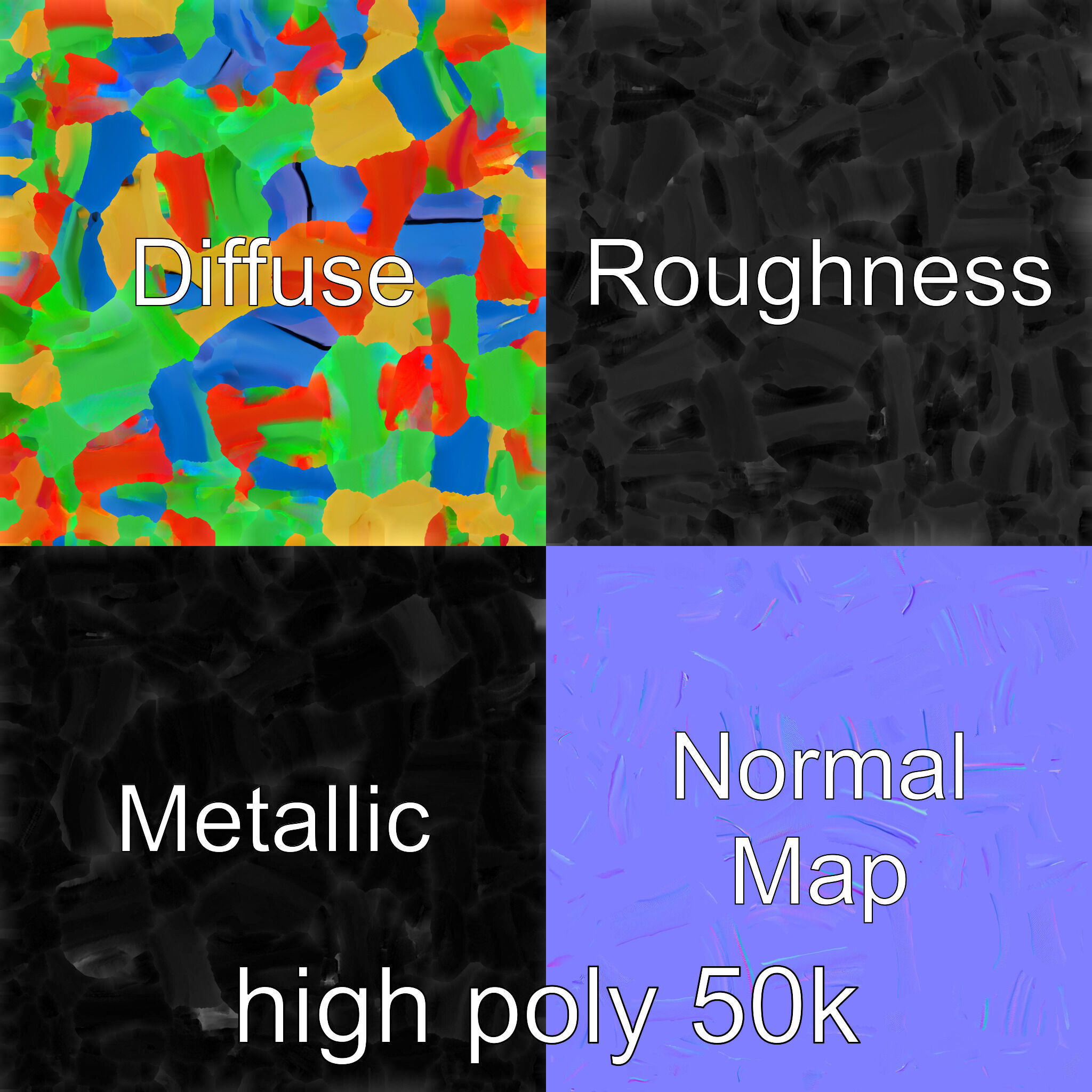 Rainbow Stackable Toy Ring Set model pack Low-poly 3D model_3