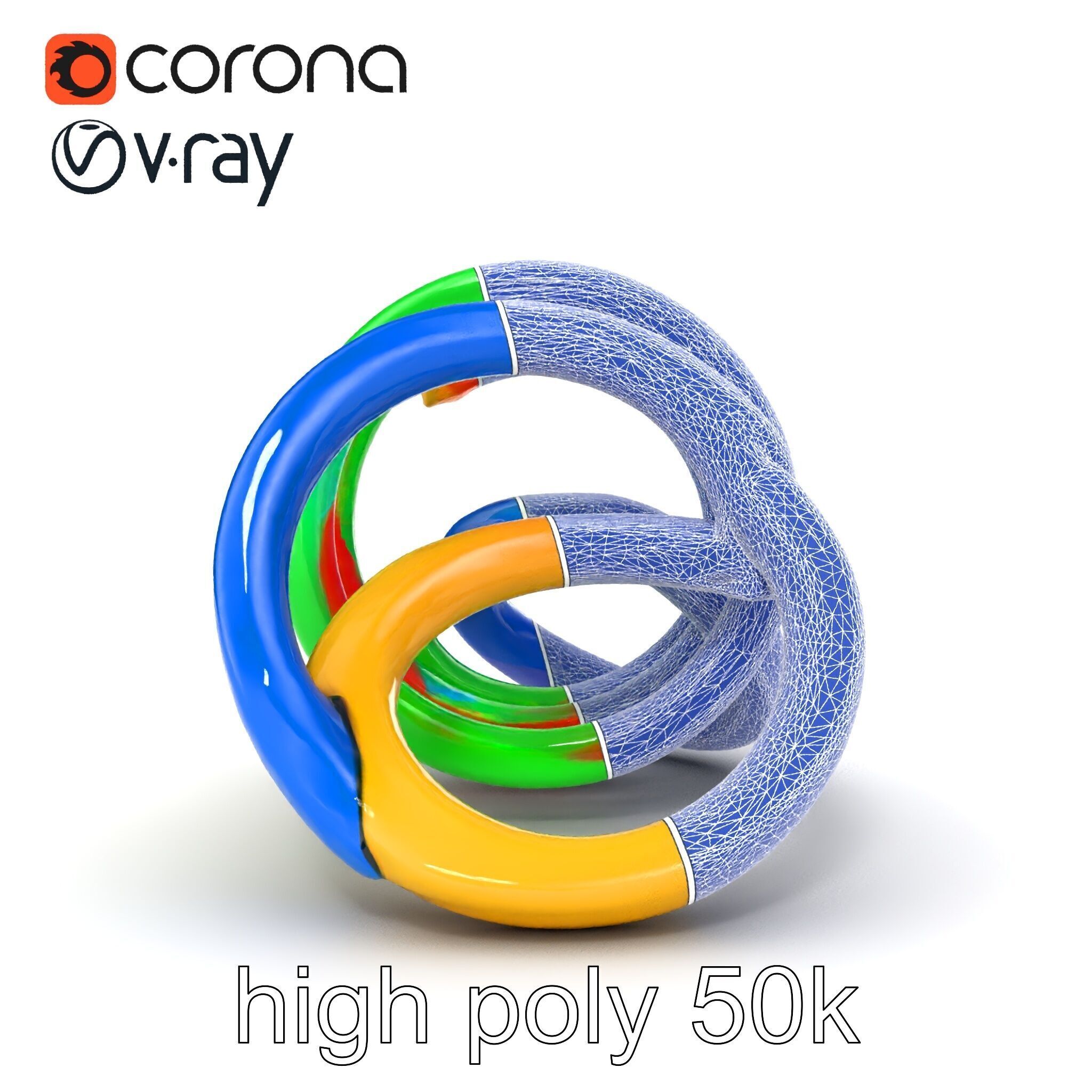 Rainbow Stackable Toy Ring Set model pack Low-poly 3D model_19