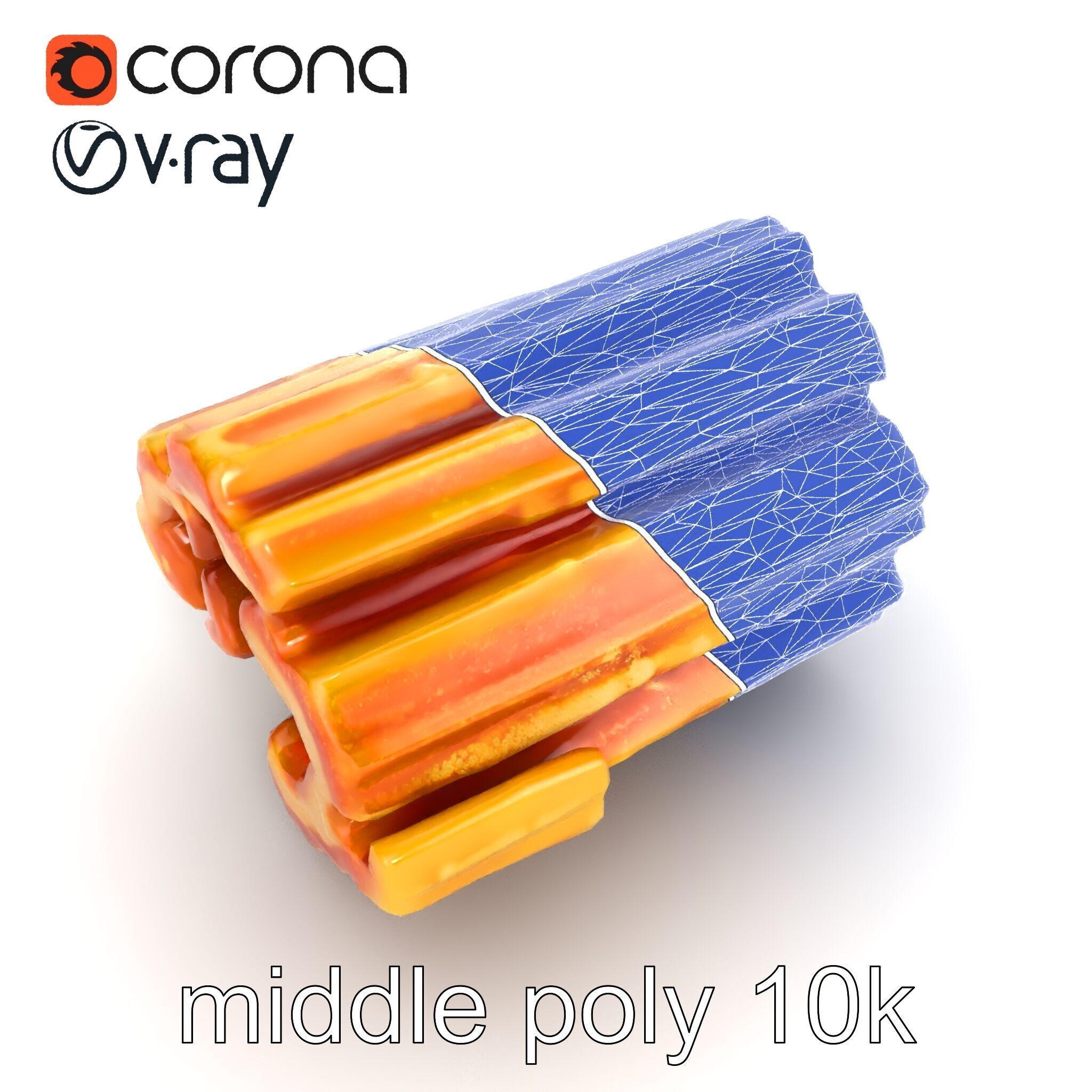 Realistic Churro Dessert Texture model pack Low-poly 3D model_18