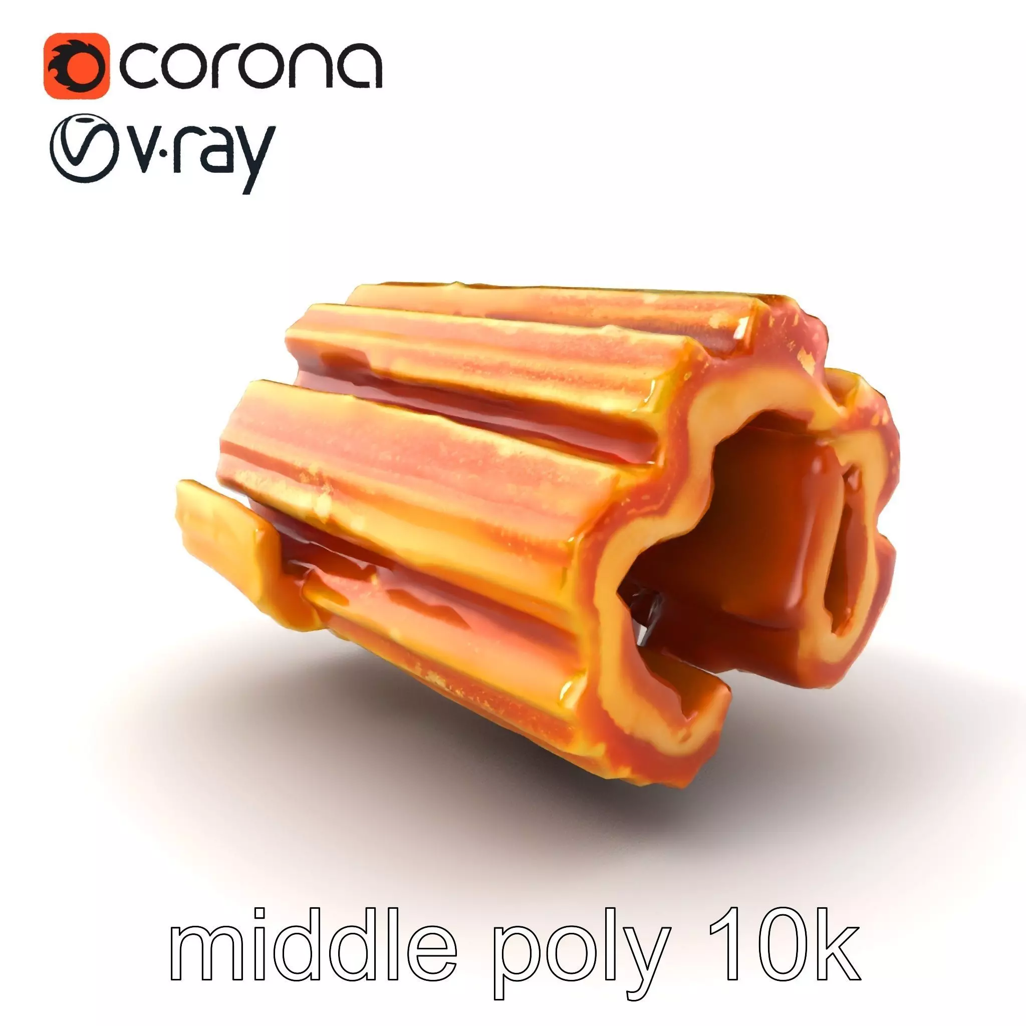 Realistic Churro Dessert Texture model pack Low-poly 3D model_0