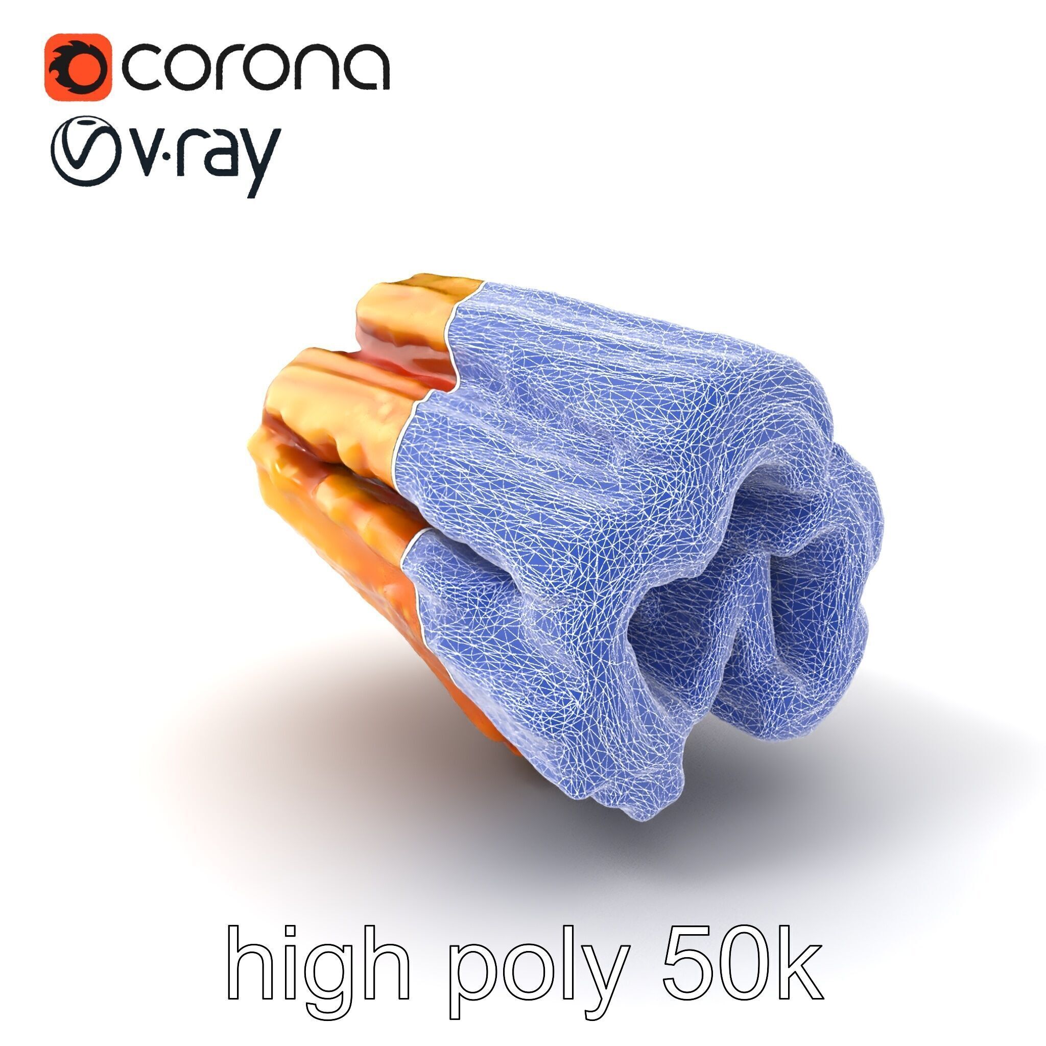 Realistic Churro Dessert Texture model pack Low-poly 3D model_1