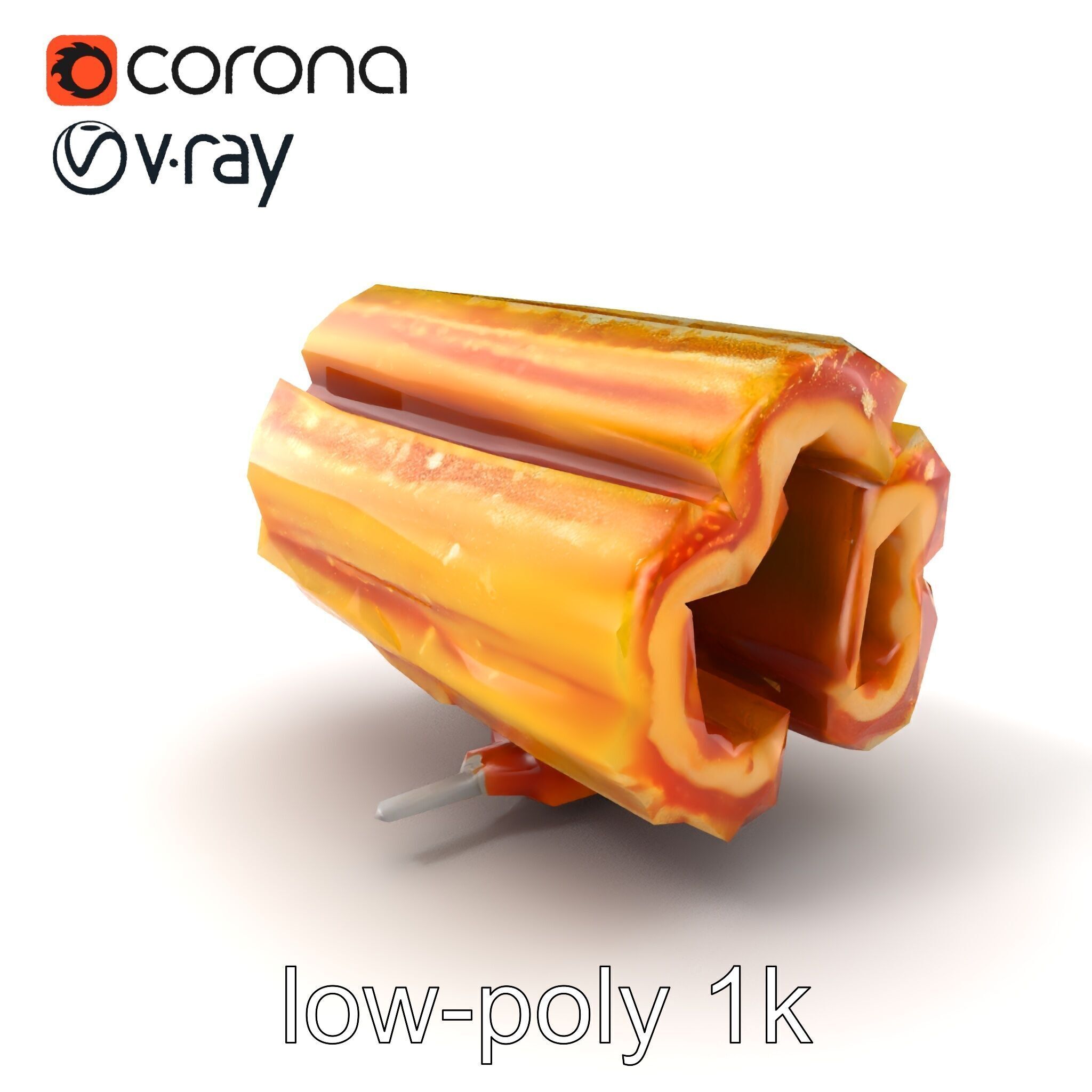 Realistic Churro Dessert Texture model pack Low-poly 3D model_4