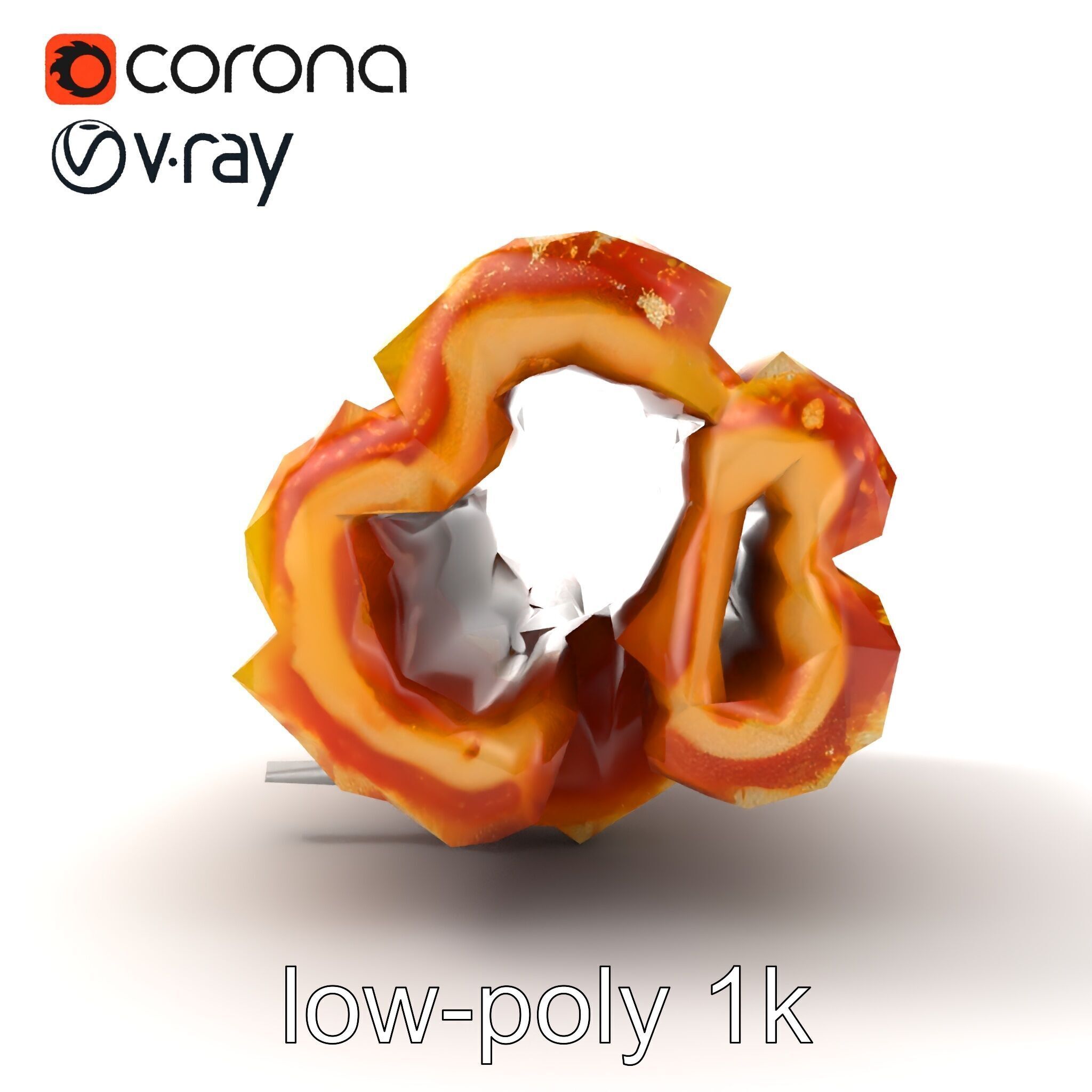 Realistic Churro Dessert Texture model pack Low-poly 3D model_12