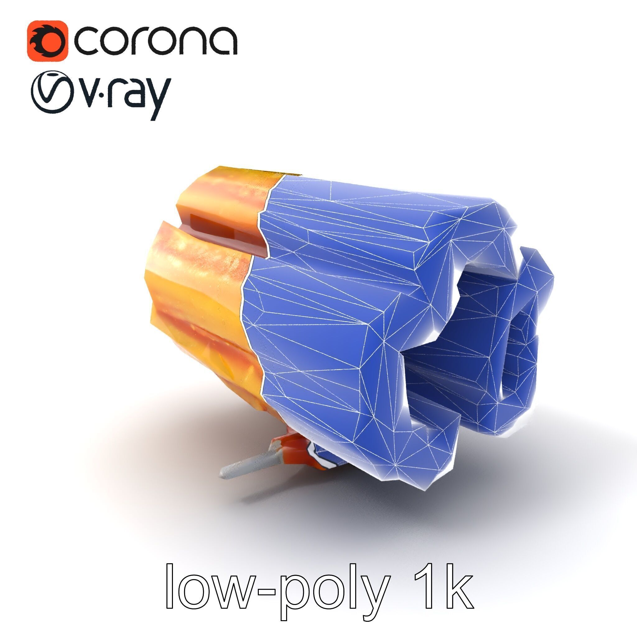 Realistic Churro Dessert Texture model pack Low-poly 3D model_6