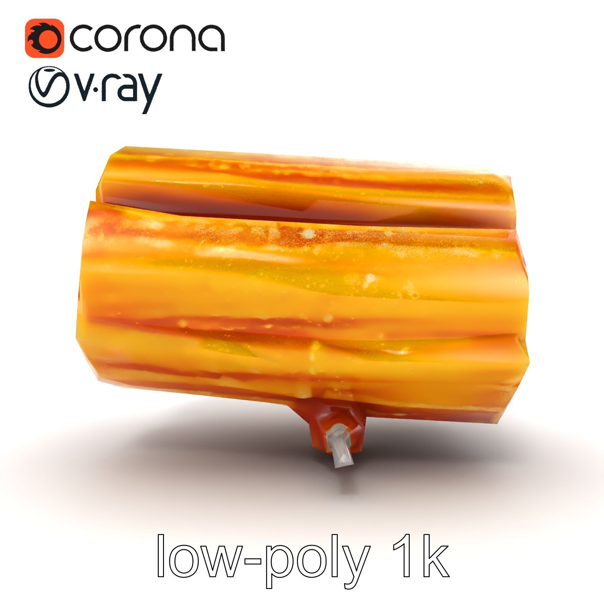 Realistic Churro Dessert Texture model pack Low-poly 3D model_19