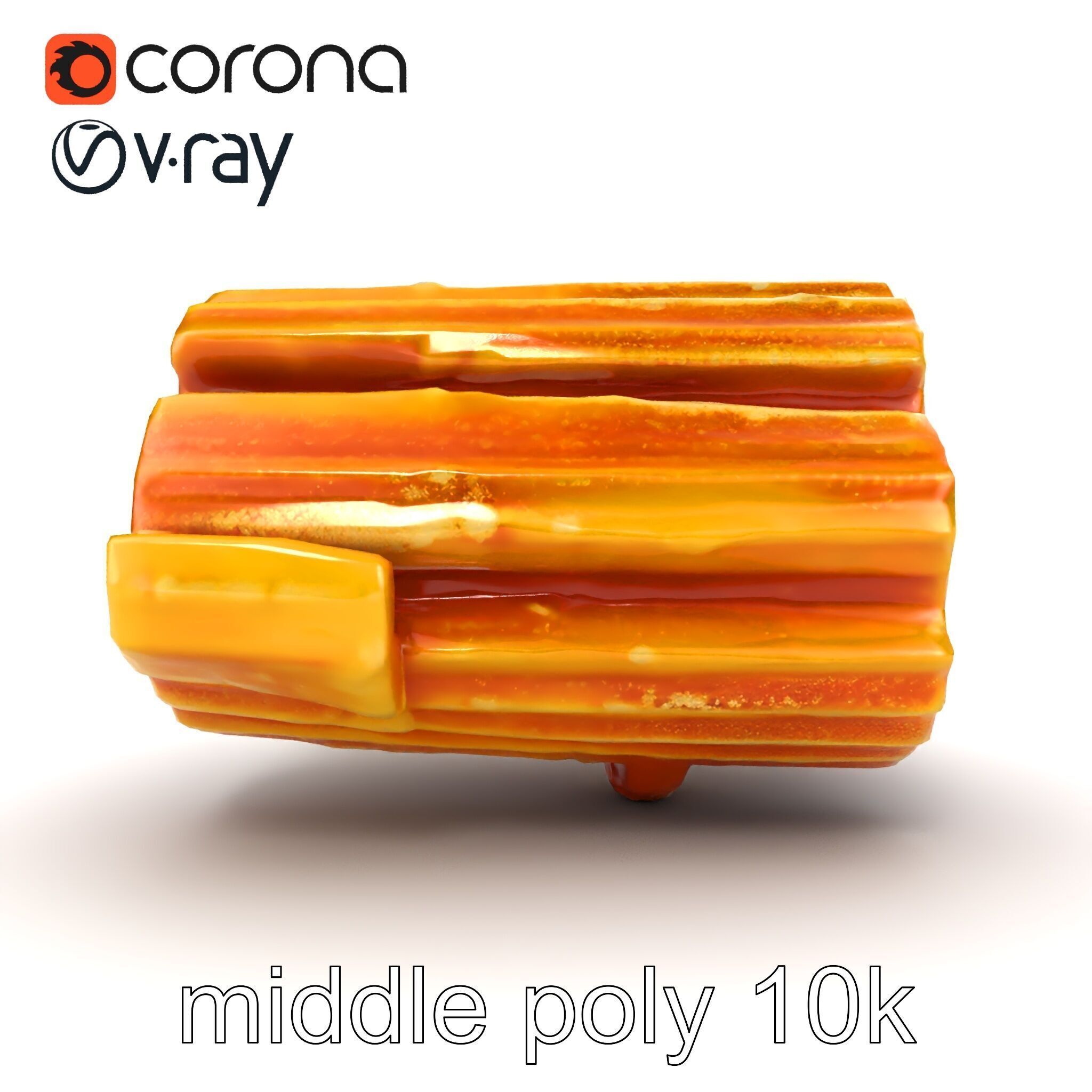 Realistic Churro Dessert Texture model pack Low-poly 3D model_27