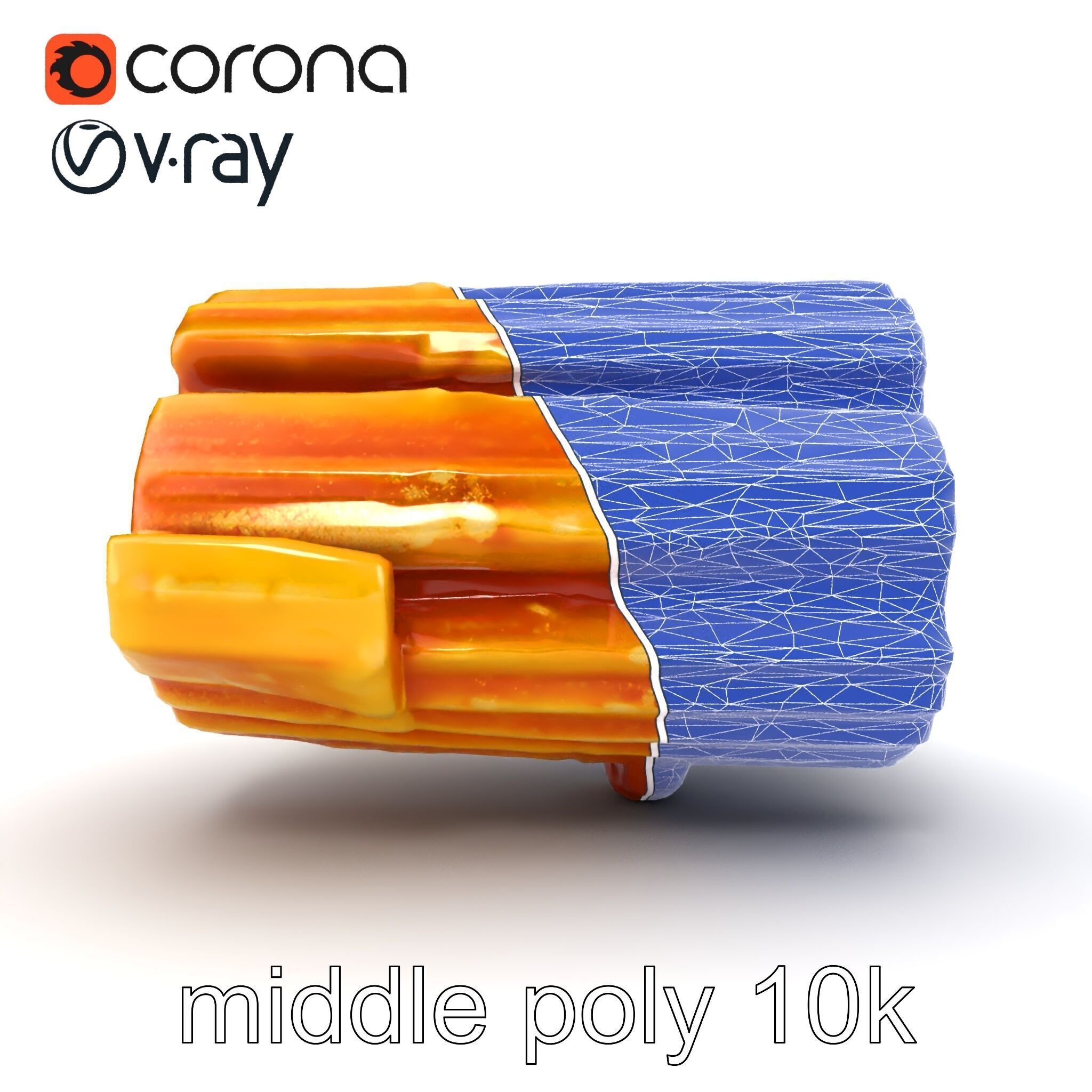 Realistic Churro Dessert Texture model pack Low-poly 3D model_21