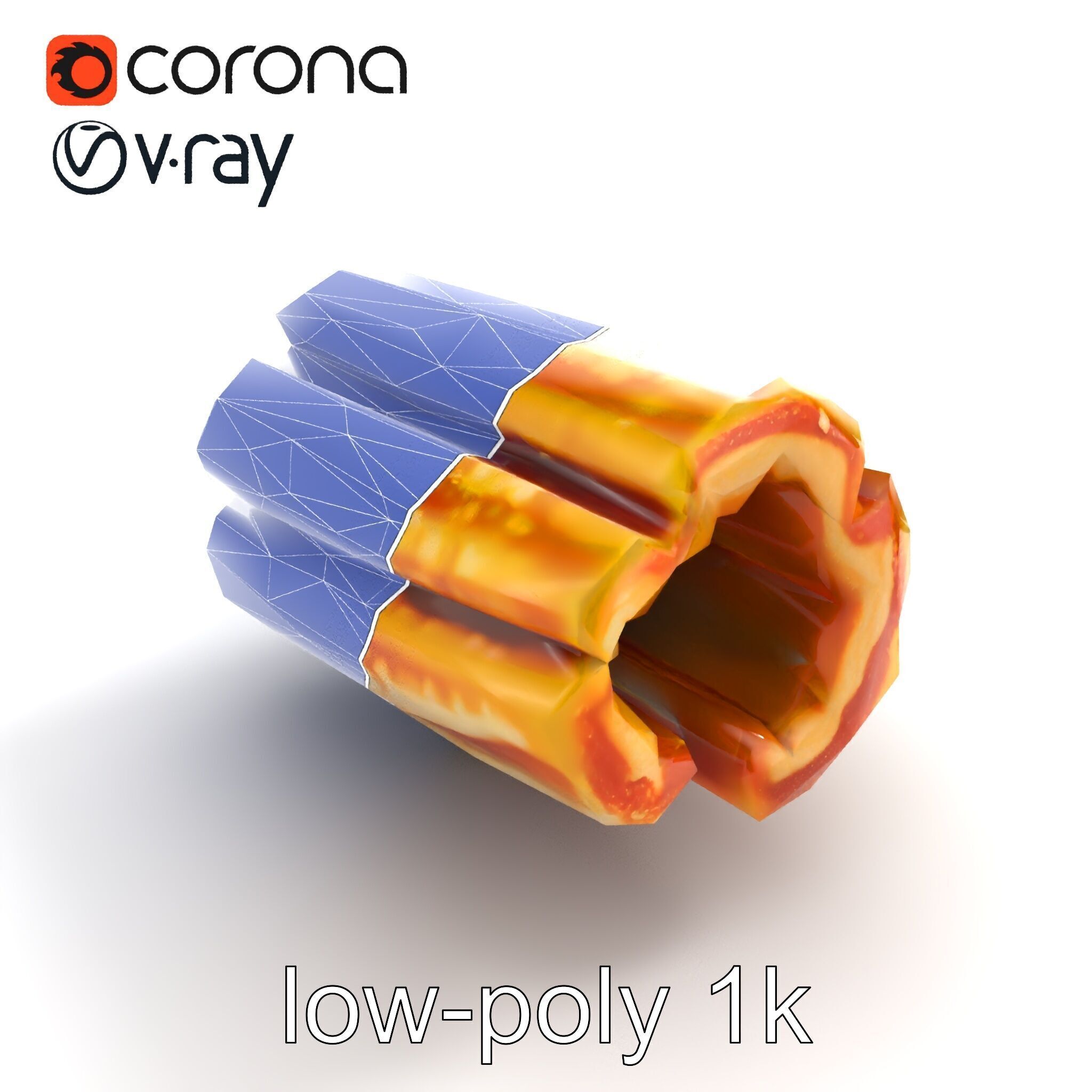 Realistic Churro Dessert Texture model pack Low-poly 3D model_10