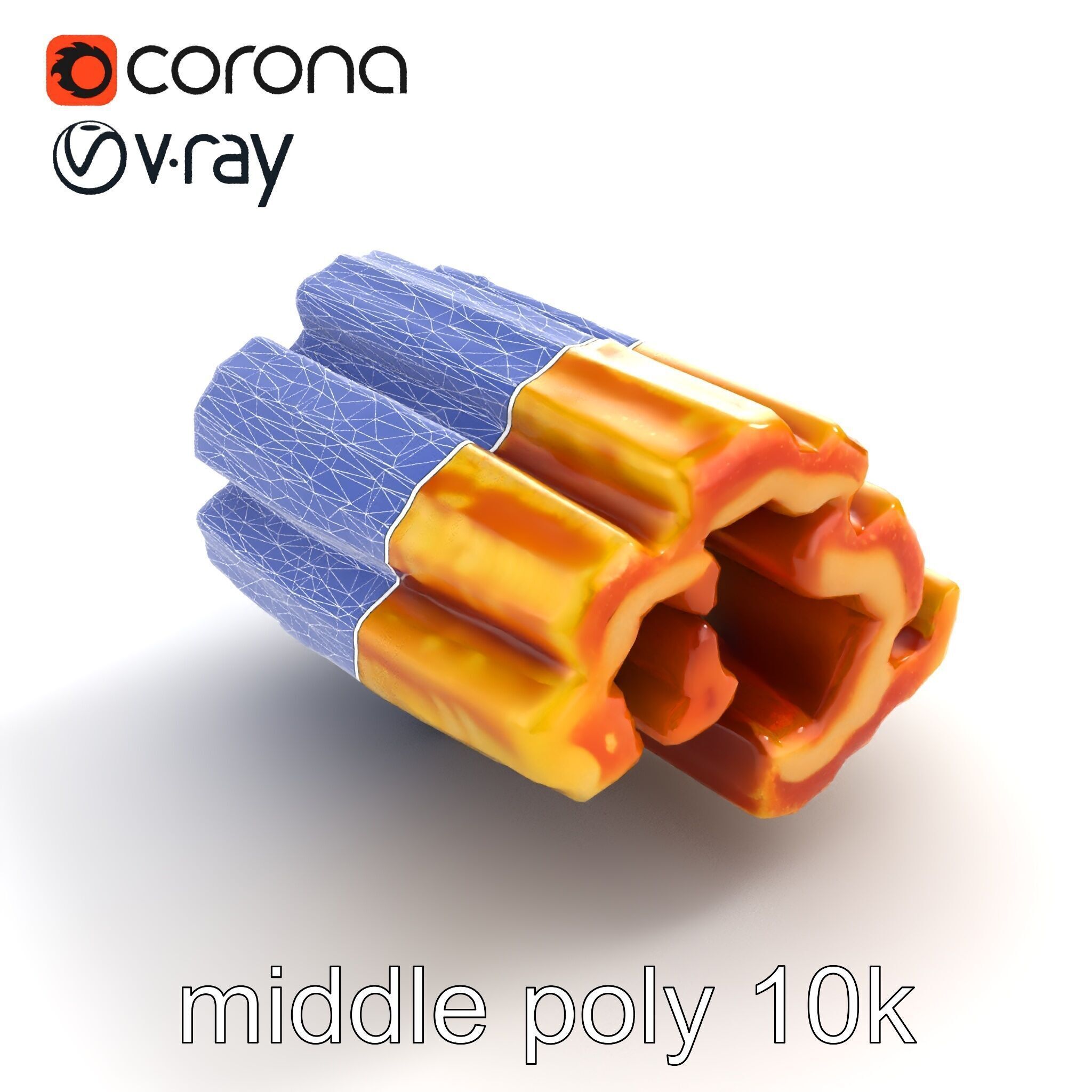 Realistic Churro Dessert Texture model pack Low-poly 3D model_28