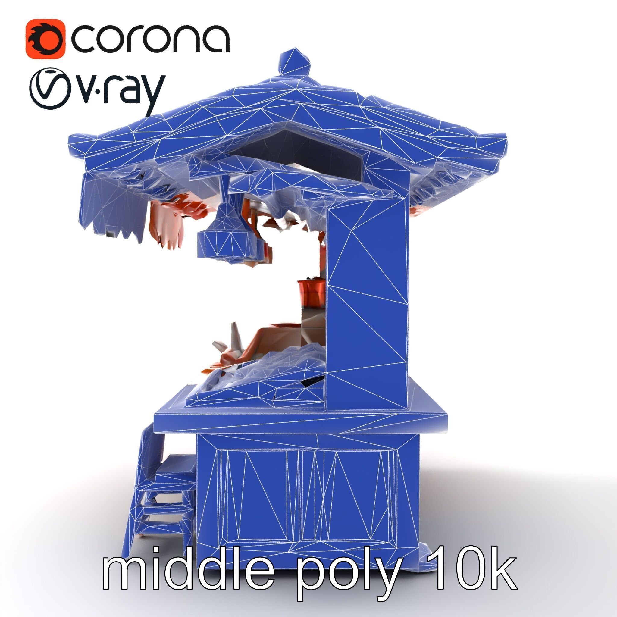 Authentic Korean Street Food Stall model pack Low-poly 3D model_19