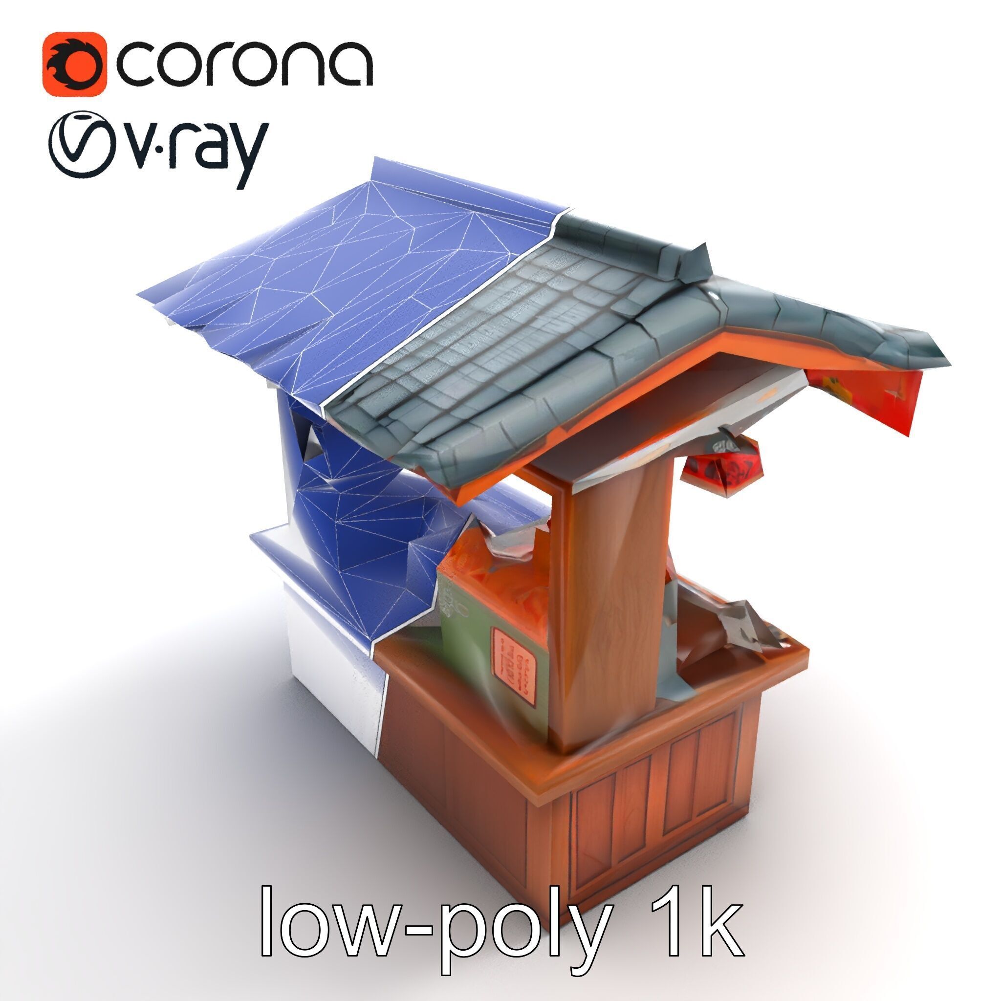 Authentic Korean Street Food Stall model pack Low-poly 3D model_29