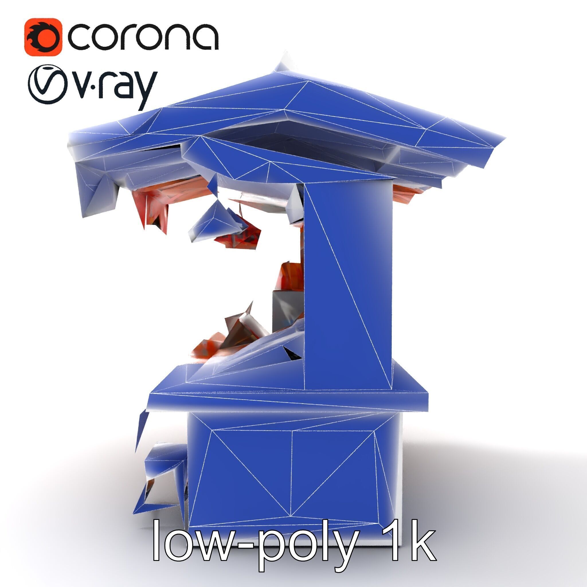 Authentic Korean Street Food Stall model pack Low-poly 3D model_21