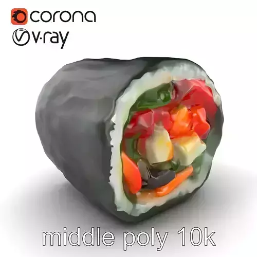 Korean Gimbap Roll Textured 3D Model Pack