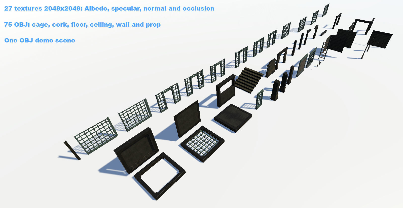 Modular Dungeon Kit with Low-poly 3D model_2