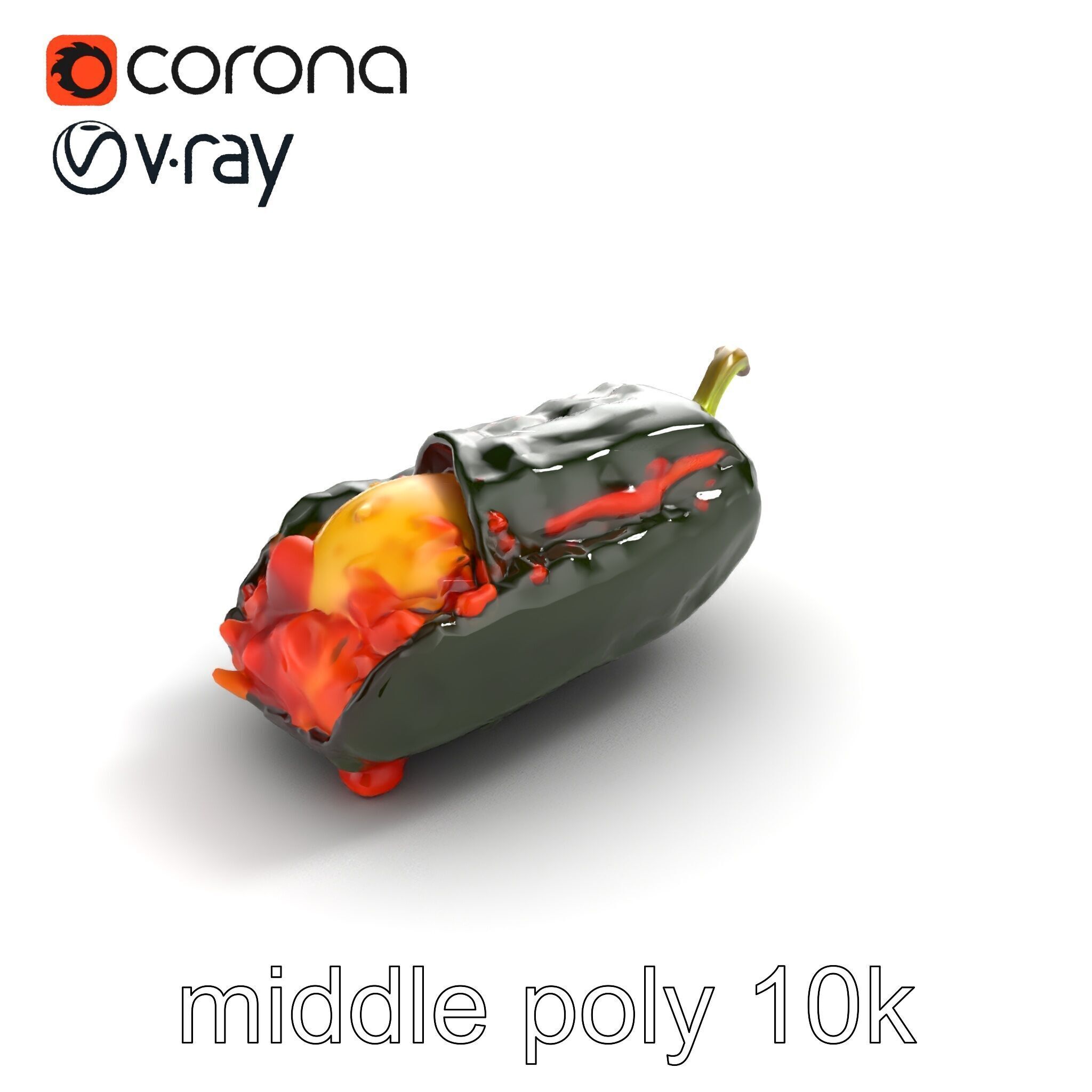 Chile Relleno Culinary 3D Model Pack Low-poly 3D model_8