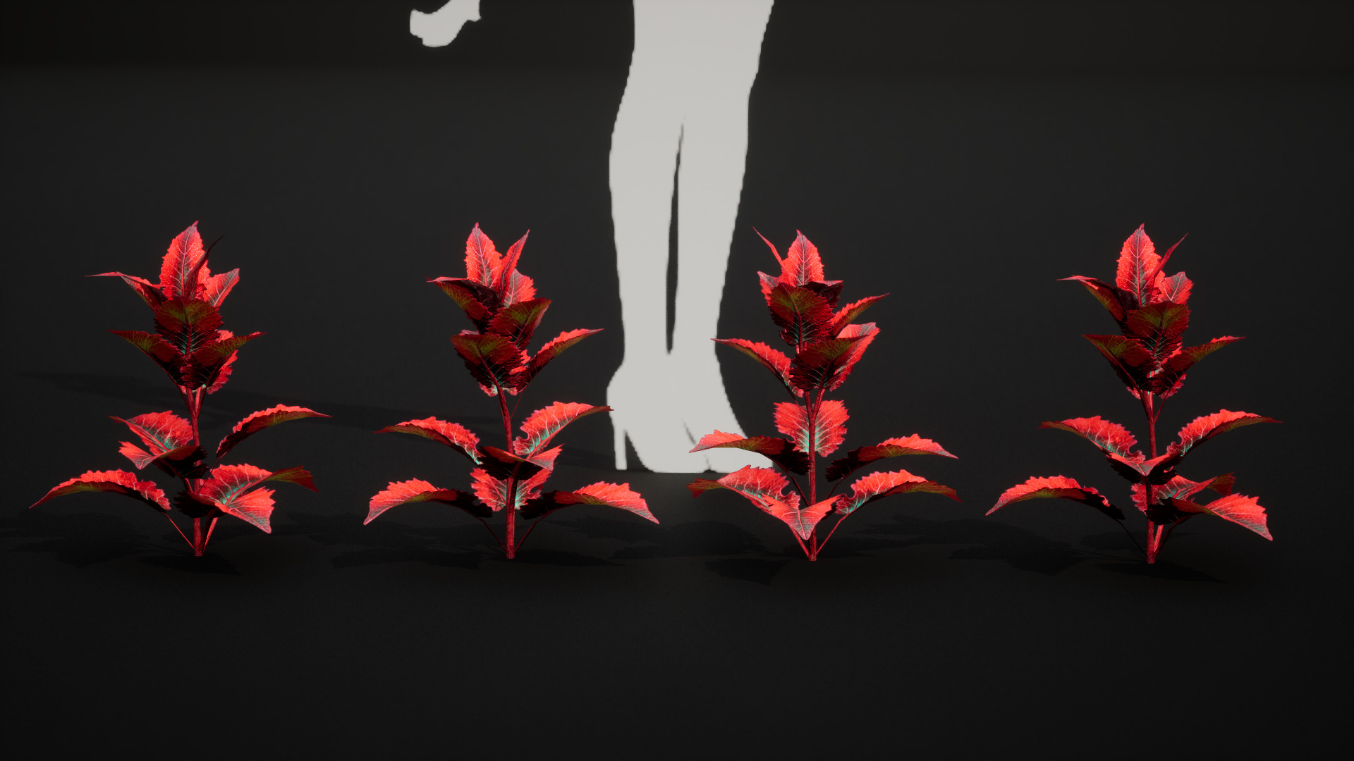 Red Fantasy Forest - 6 Red Spider Fern Grass Plant Low-poly 3D model_7