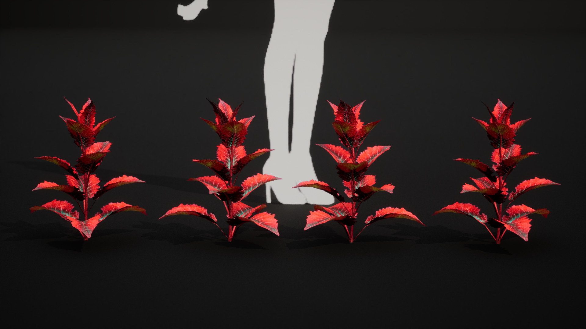 Red Fantasy Forest - 6 Red Spider Fern Grass Plant Low-poly 3D model_6