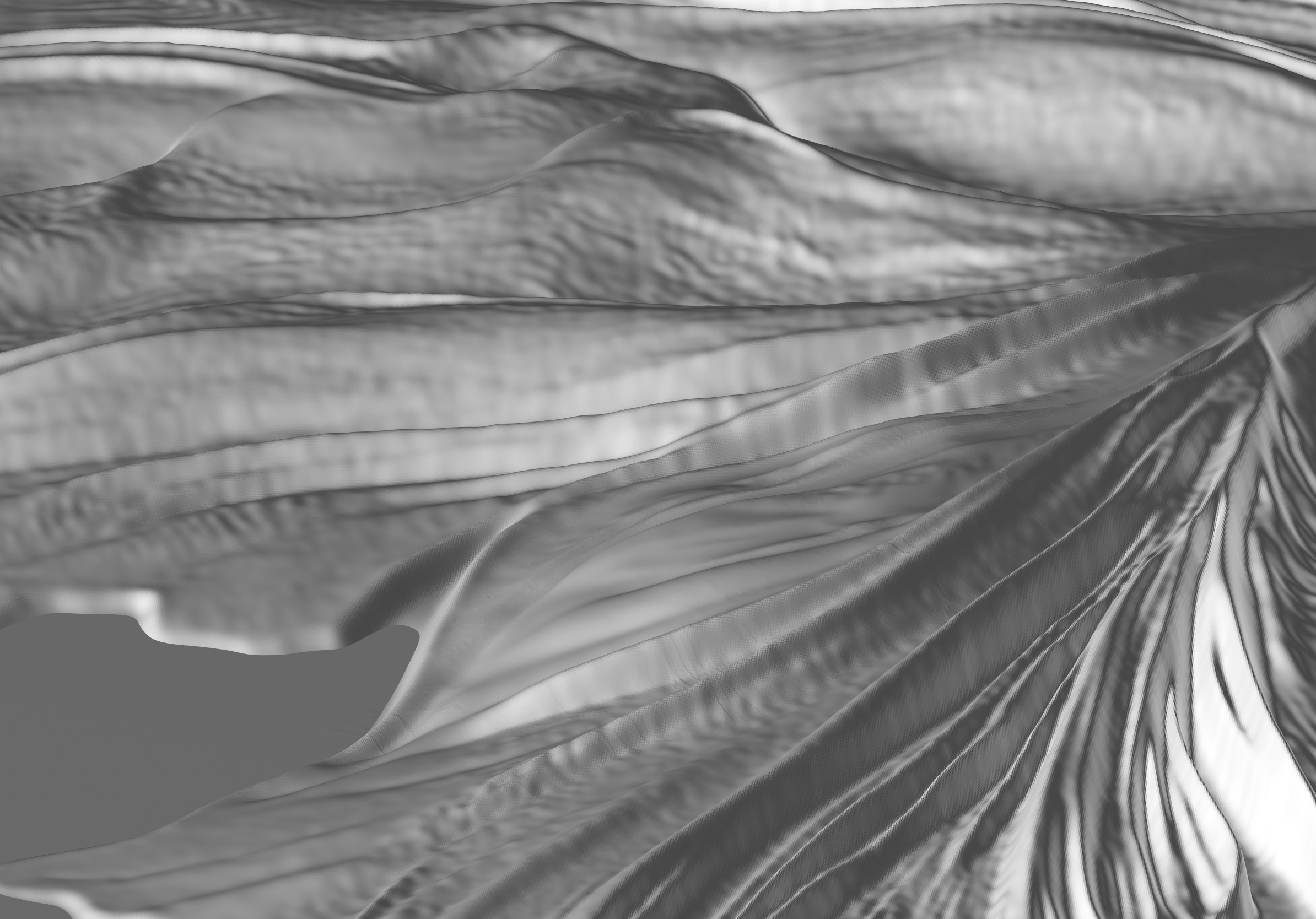 Elegant woman relief Sculpture wave panel with Female Profile 3D print model_8