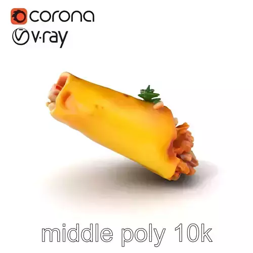 Golden Crispy Chicken Flauta 3D model pack Low-poly 3D model