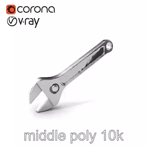 Adjustable Metallic Textured Wrench 3D model pack Low-poly 3D model