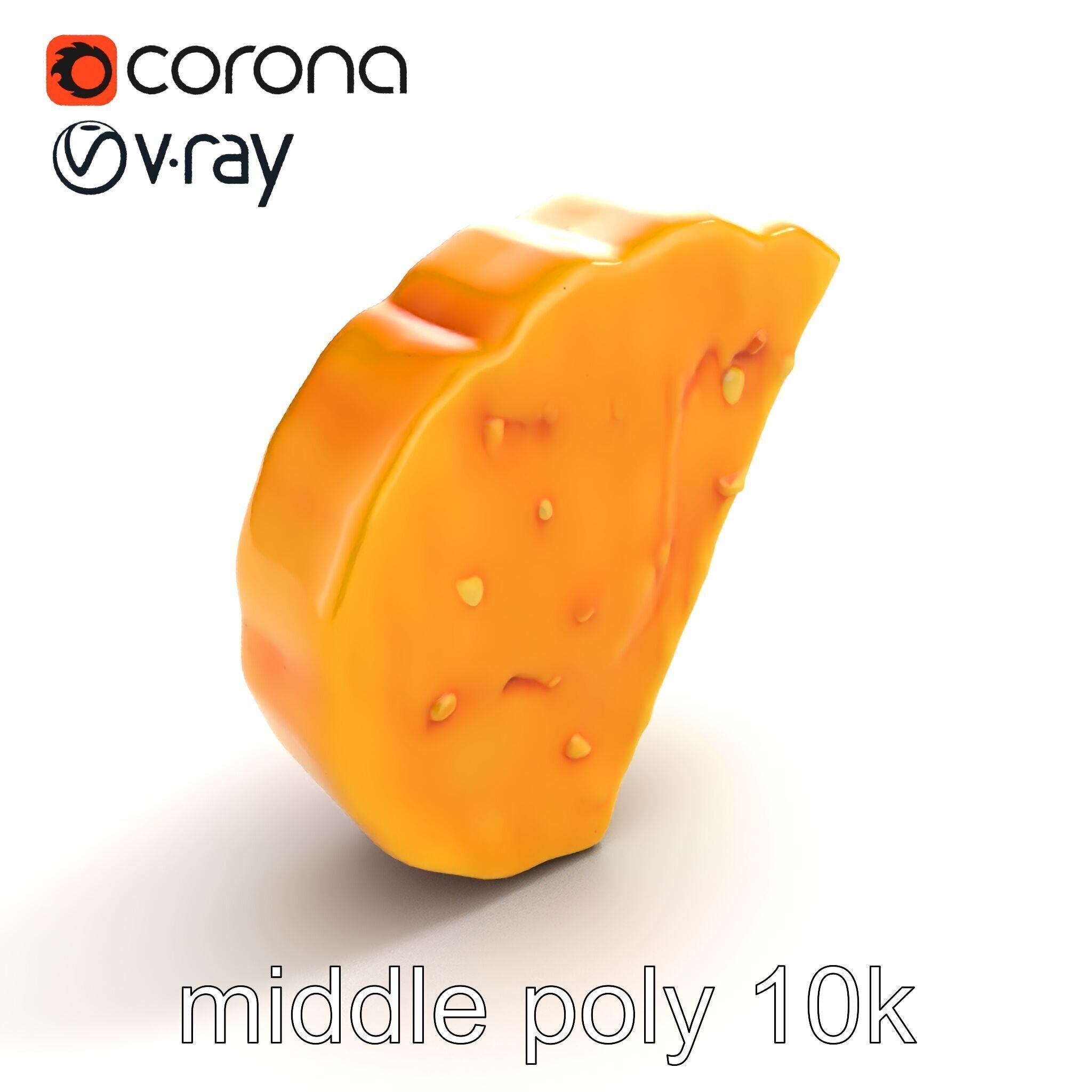 Lifelike Tortilla Chip Golden Crisp Surface model pack Low-poly 3D model_7