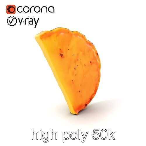 Lifelike Tortilla Chip Golden Crisp Surface model pack Low-poly 3D model 3