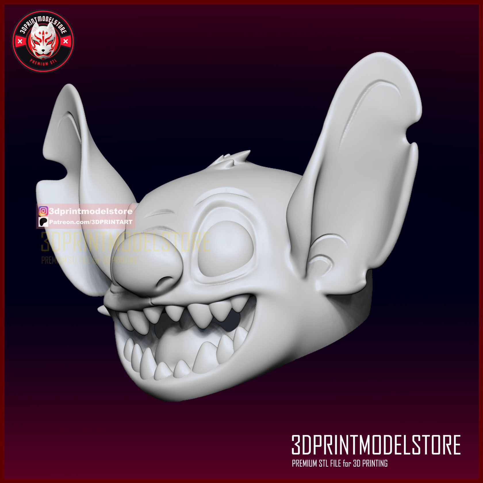 Lilo and Stitch - Stitch Mask - Cosplay Helmet - Cartoon 3D print model_5