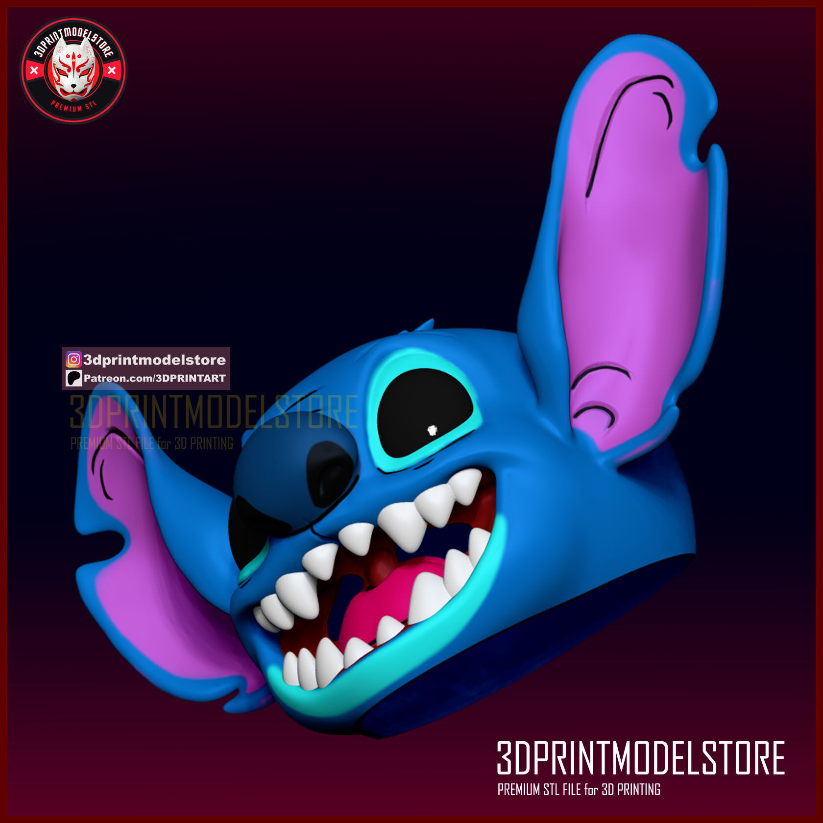 Lilo and Stitch - Stitch Mask - Cosplay Helmet - Cartoon 3D print model_2
