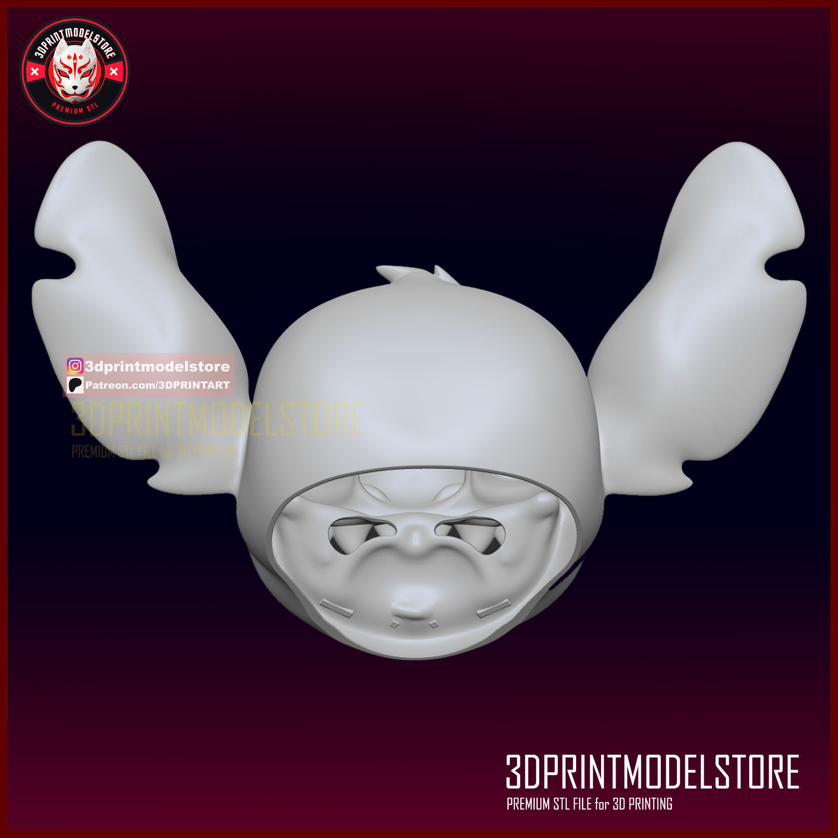 Lilo and Stitch - Stitch Mask - Cosplay Helmet - Cartoon 3D print model_4