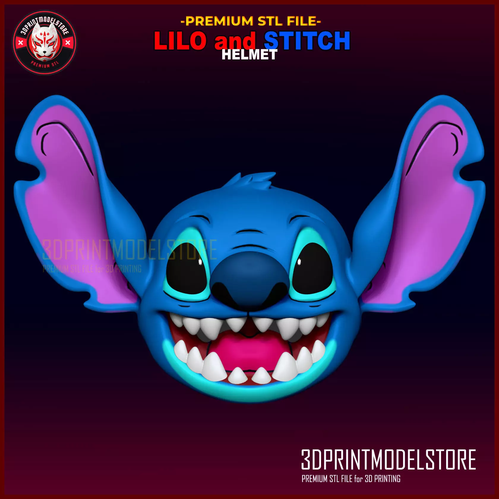 Lilo and Stitch - Stitch Mask - Cosplay Helmet - Cartoon 3D print model_0