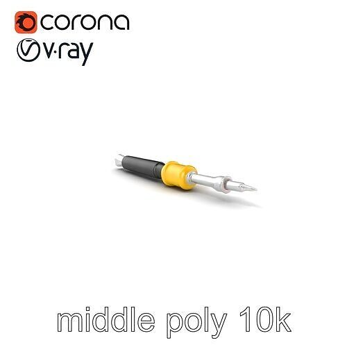 Classic Screwdriver Set with Various Head Types model pack Low-poly 3D model