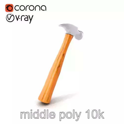 Claw Hammer with Wooden Handle and Metallic Head model pack Low-poly 3D model