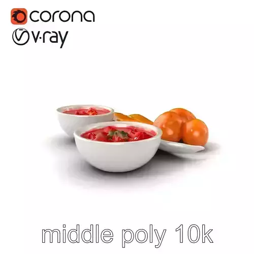 Russian Cuisine Signature Dishes Elegant Model Pack Low-poly 3D model