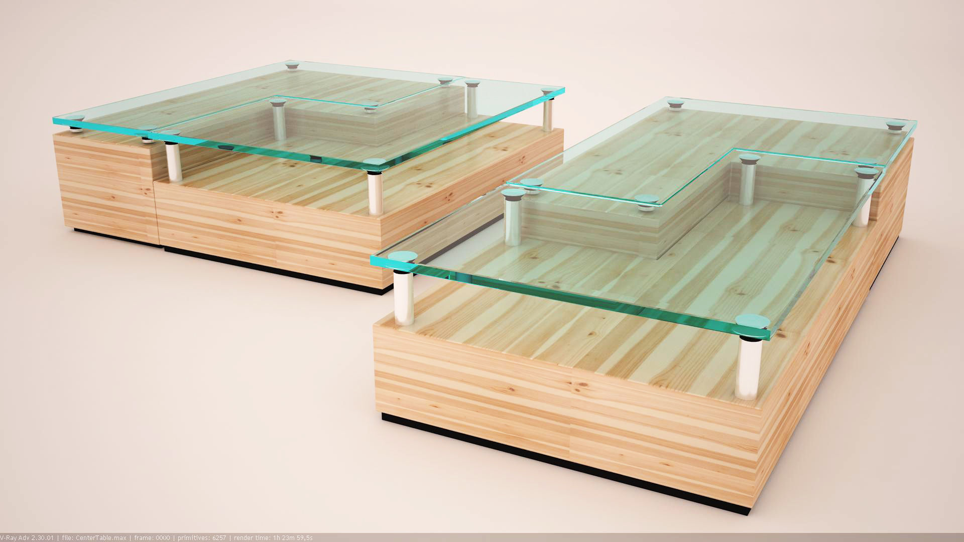 Center Table Low-poly 3D model_2