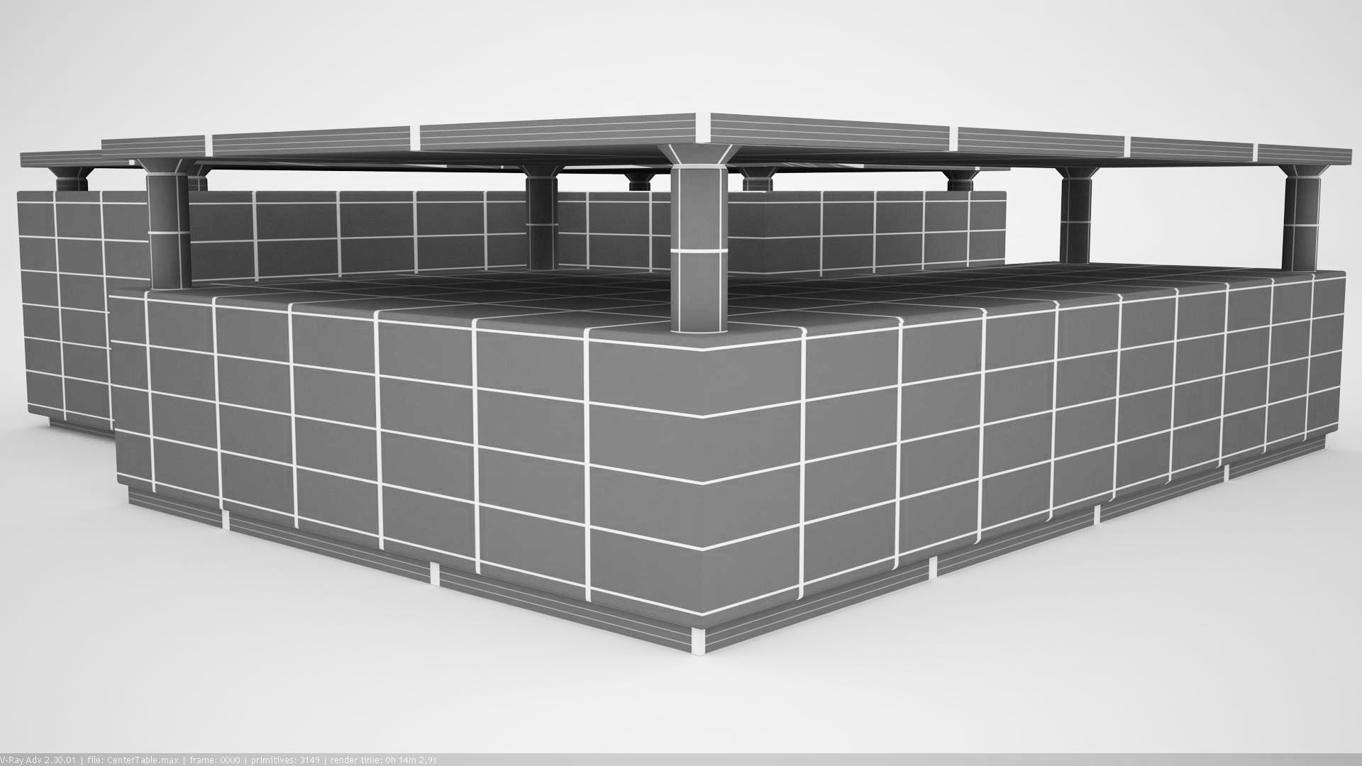 Center Table Low-poly 3D model_6