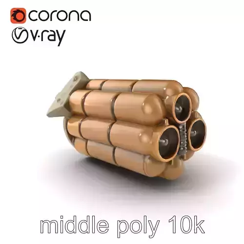 Incendiary Cluster Bomb 3D Model Pack with Dispersal Mechanism Low-poly 3D model
